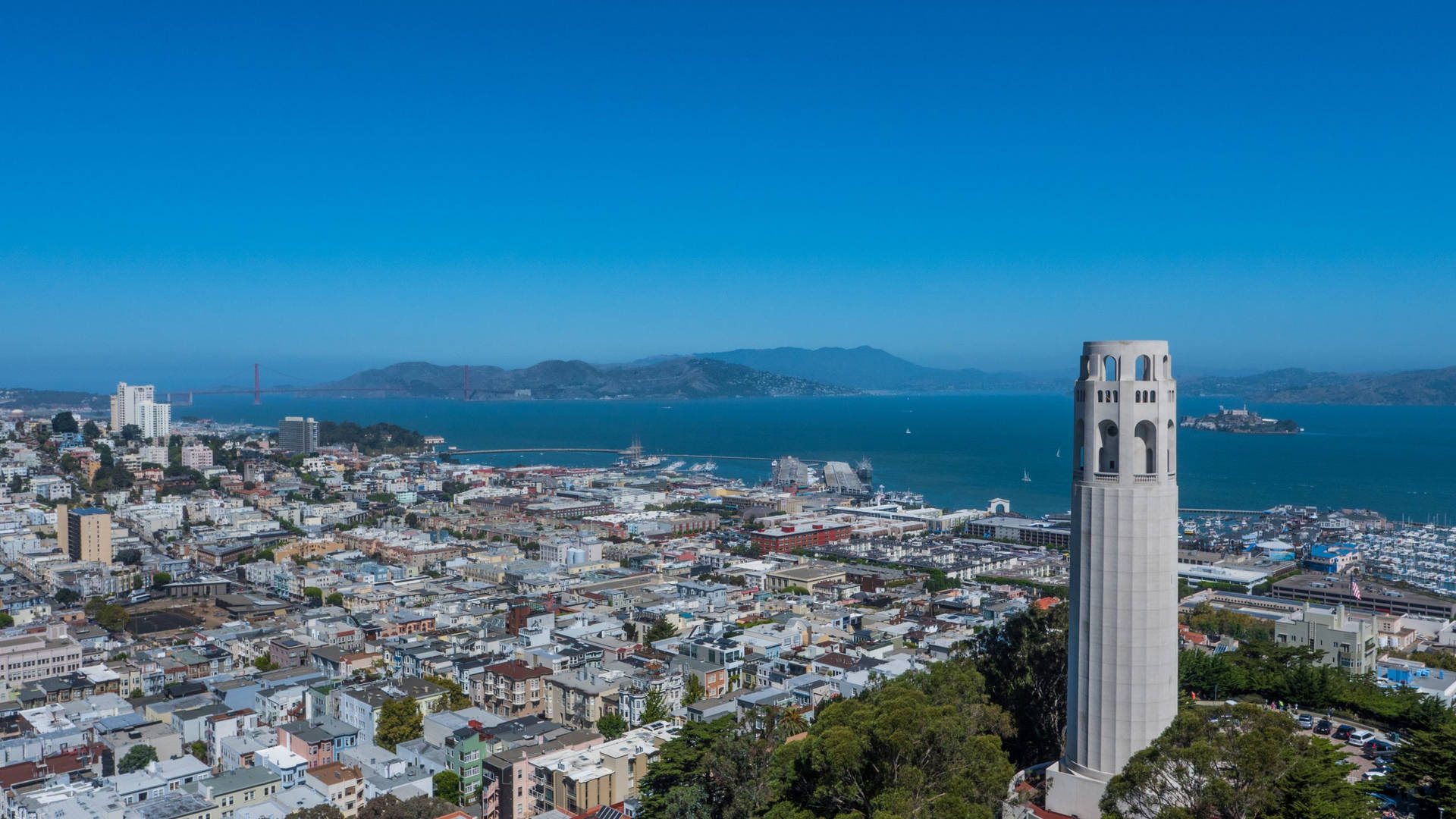 Visitala Famosa Torre Coit De San Francisco Fondo de pantalla
