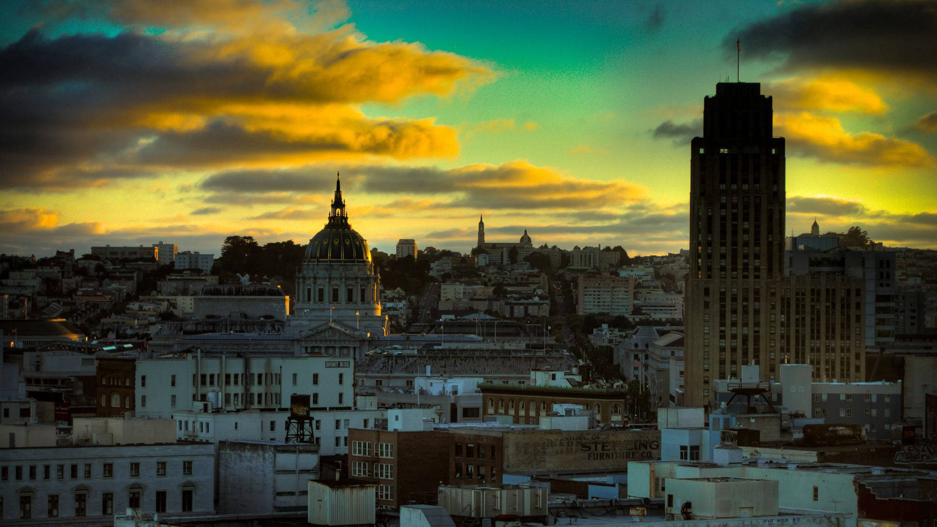 San Francisco City Aerial Sunset Hd Wallpaper