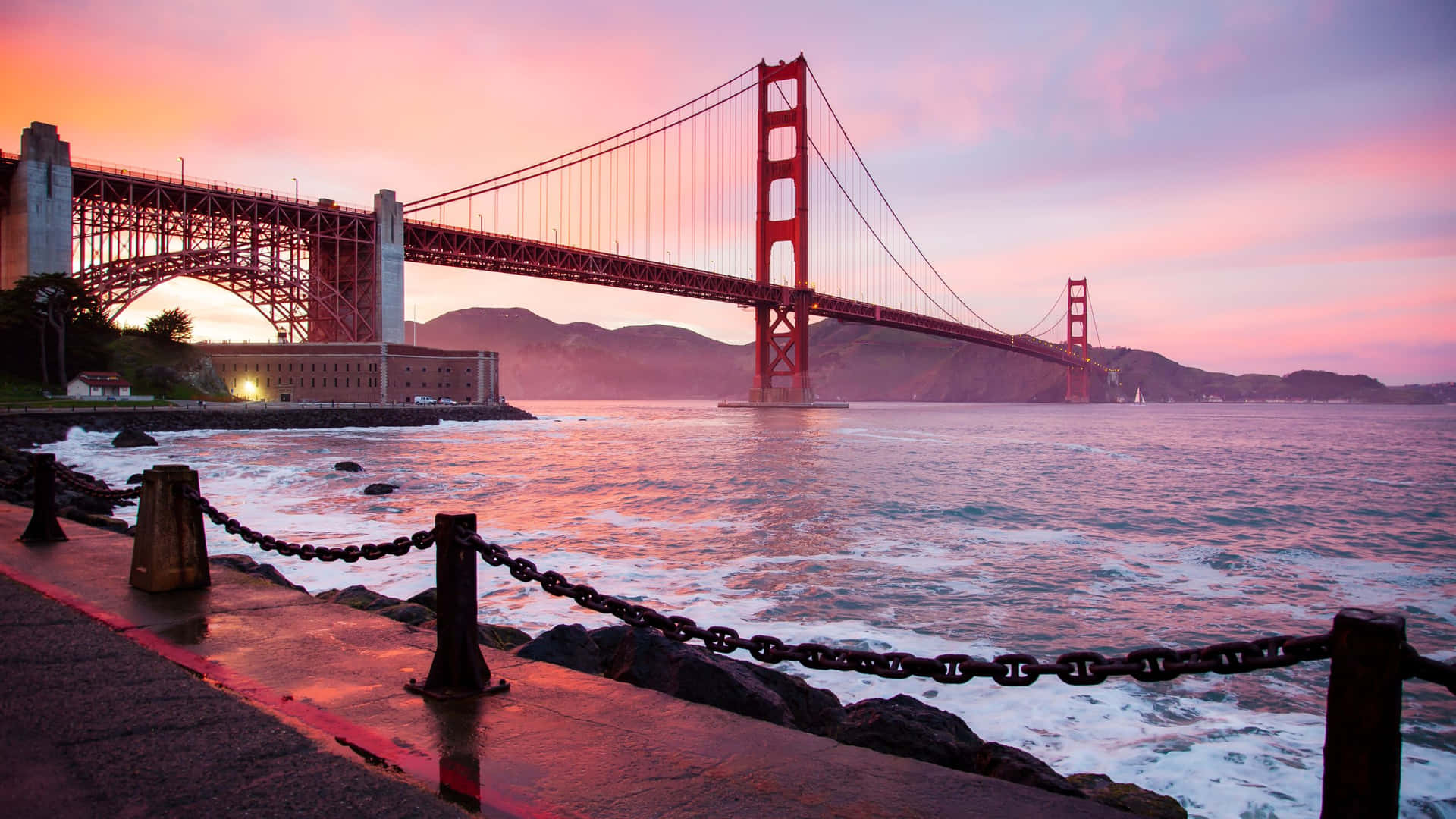 Golden Gate Bridge At Sunset Wallpaper