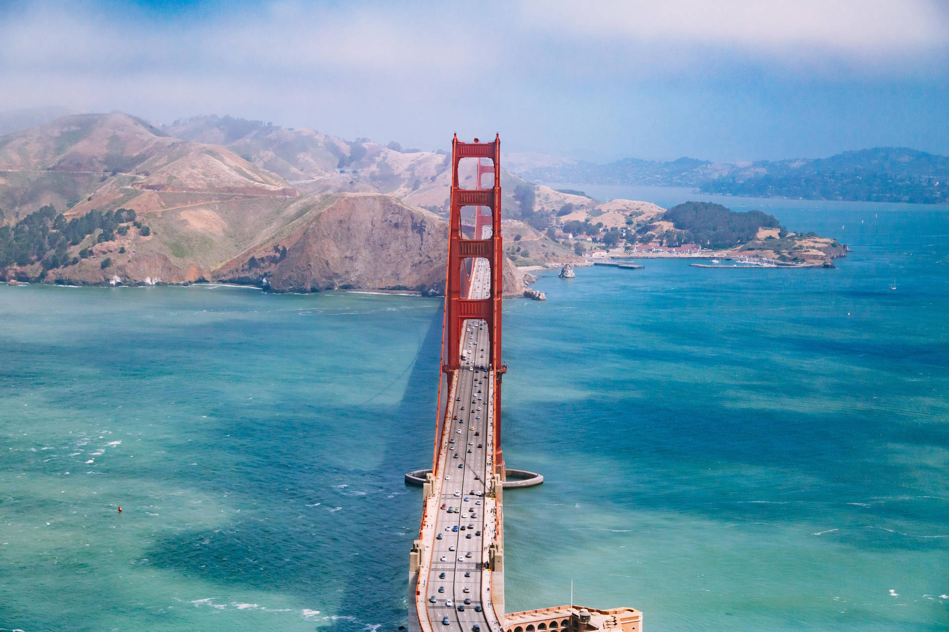 San Francisco Phone Bridge Aerial View Wallpaper