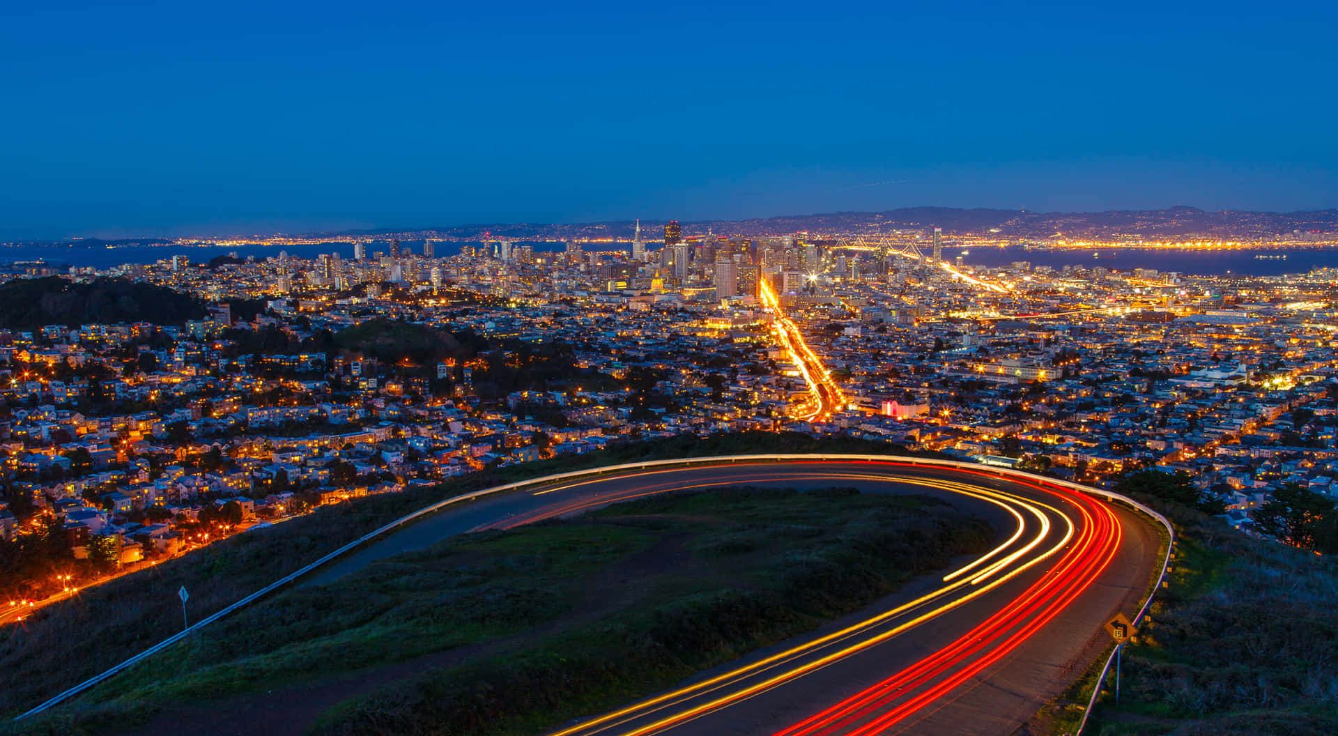 Vue Nocturne De San Francisco Depuis Les Twin Peaks Fond d'écran