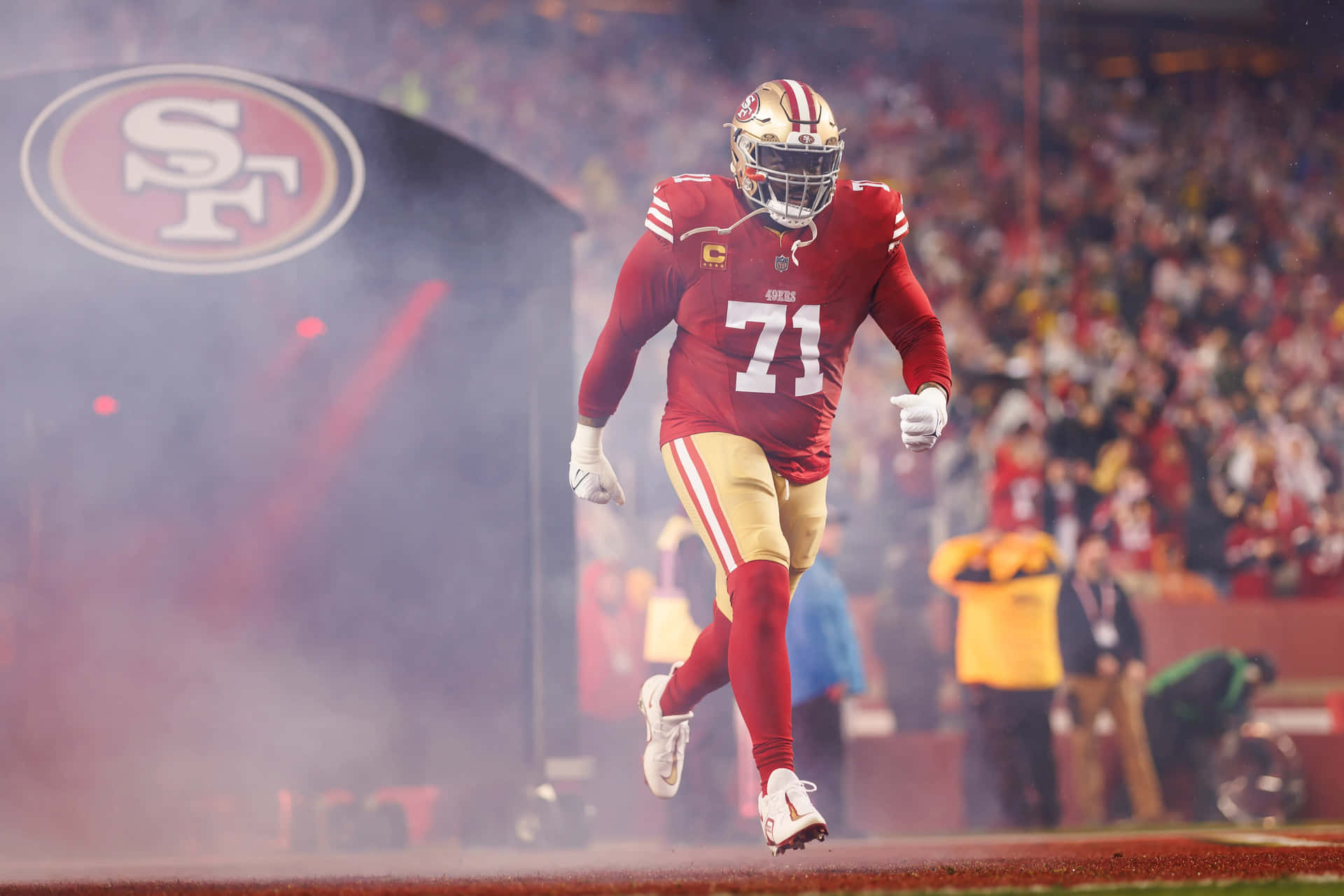 San Francisco49ers Player Number71in Action.jpg Wallpaper
