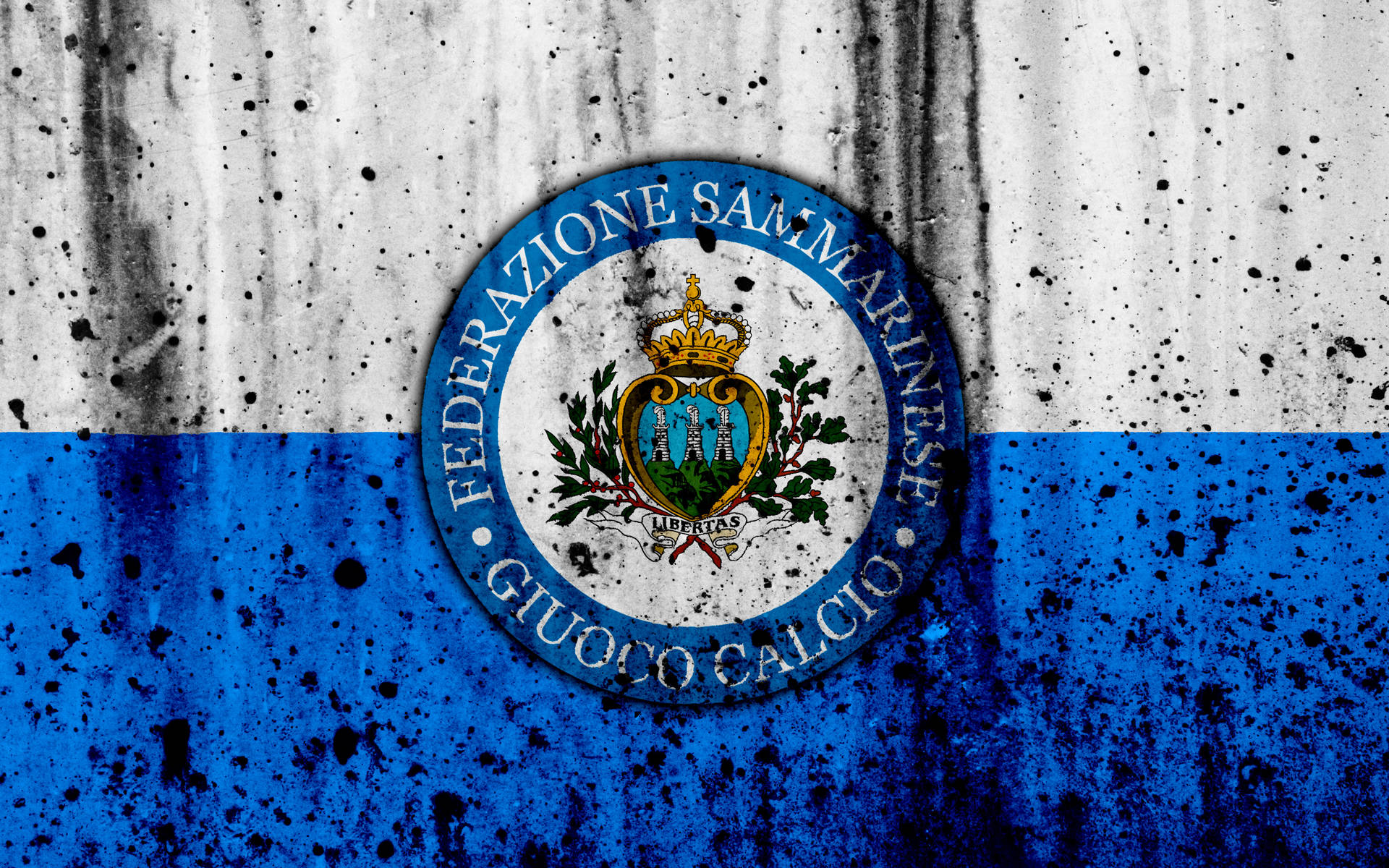 San Marino Flag Grunge Art Wallpaper