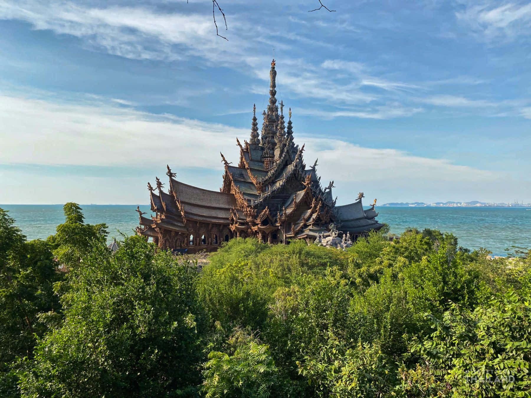 Sanctuary Of Truth Poking Out From The Forest Wallpaper