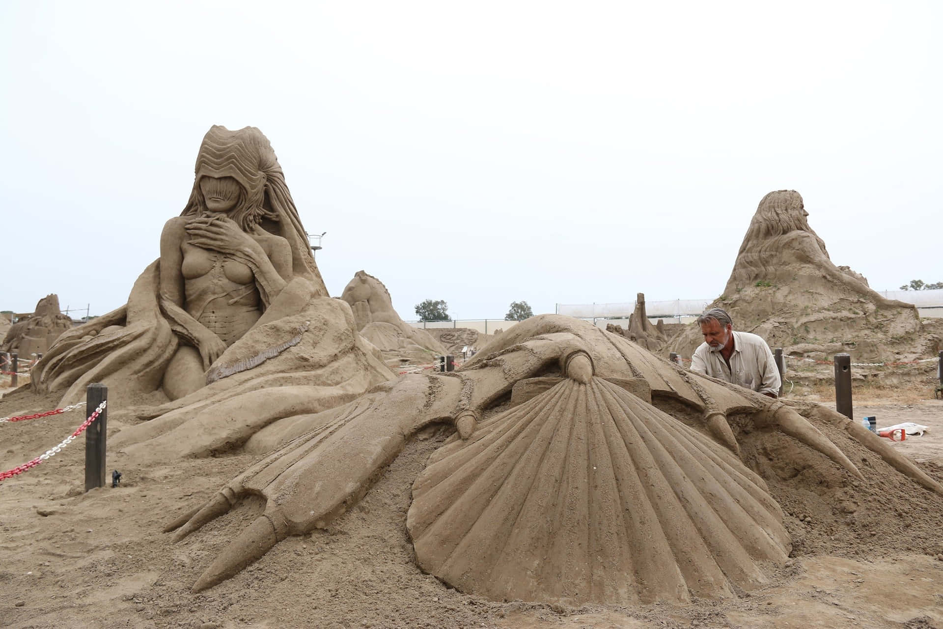 Sand Sculptures In A Desert