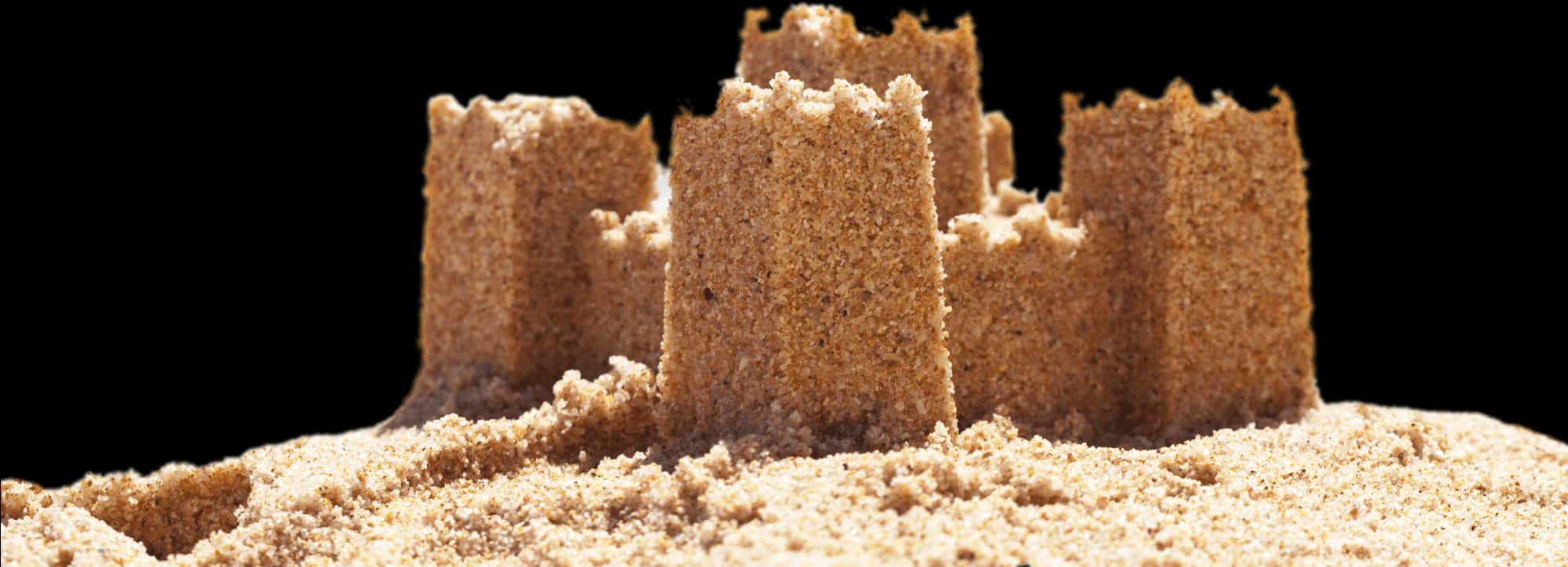 Sand Castle Black Background PNG