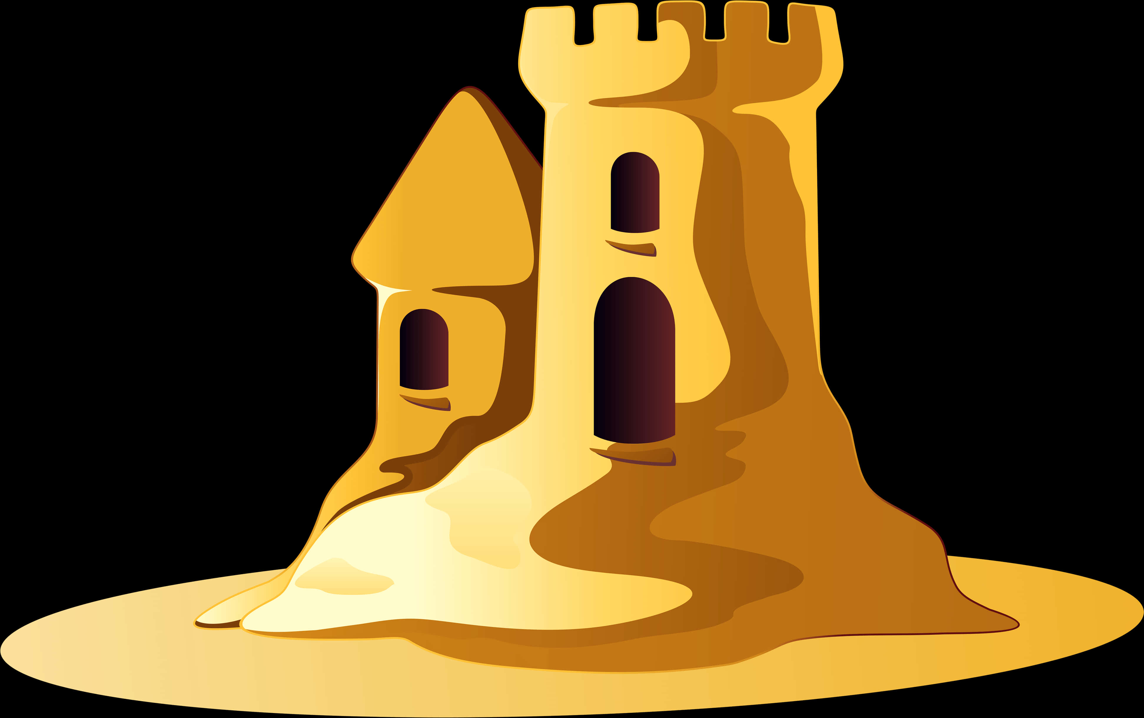 Sand Castle Illustration PNG