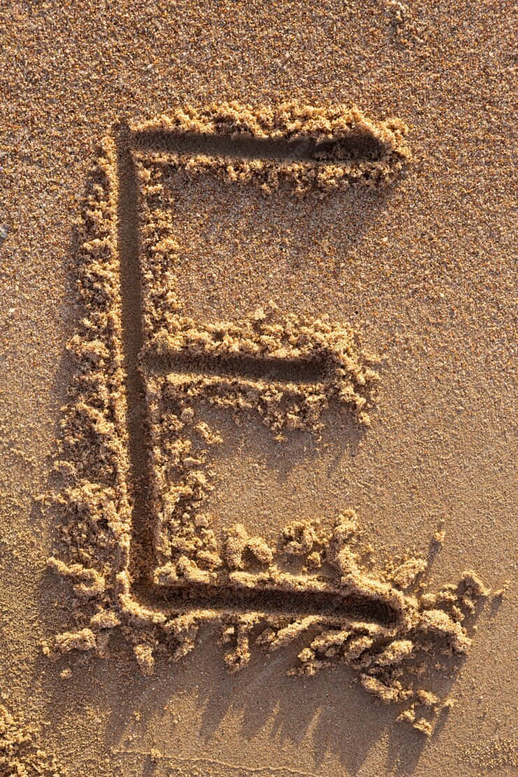 Sand Drawn Letter E Wallpaper
