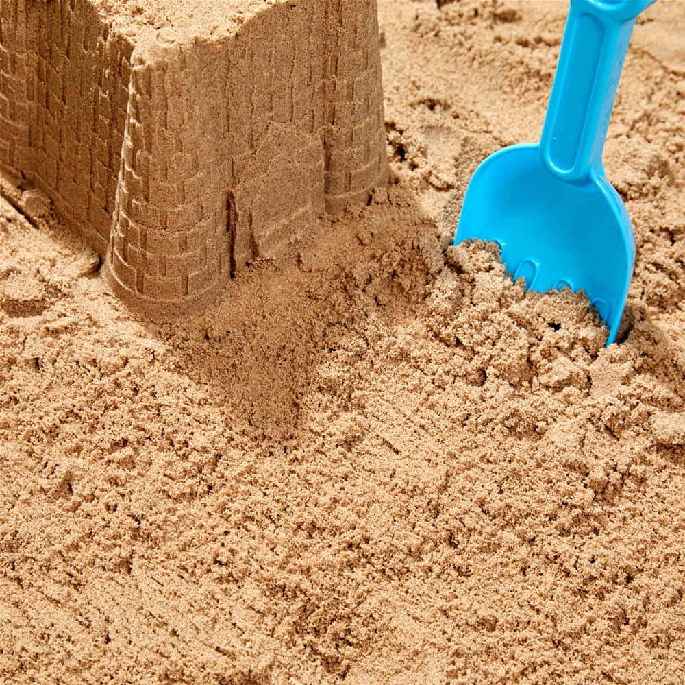 Sand Castle With Plastic Shovel Picture