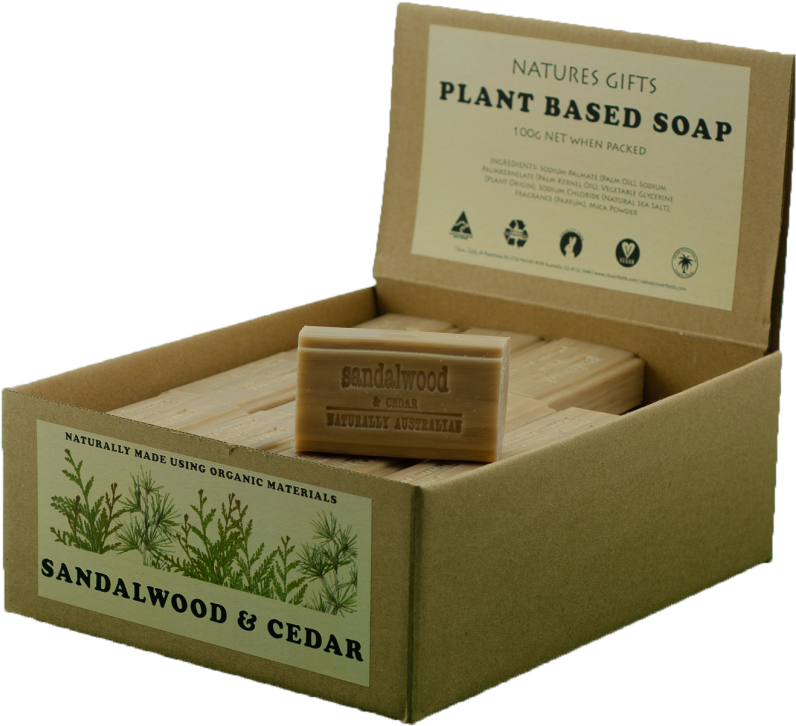 Sandalwood Cedar Soap Packaging PNG