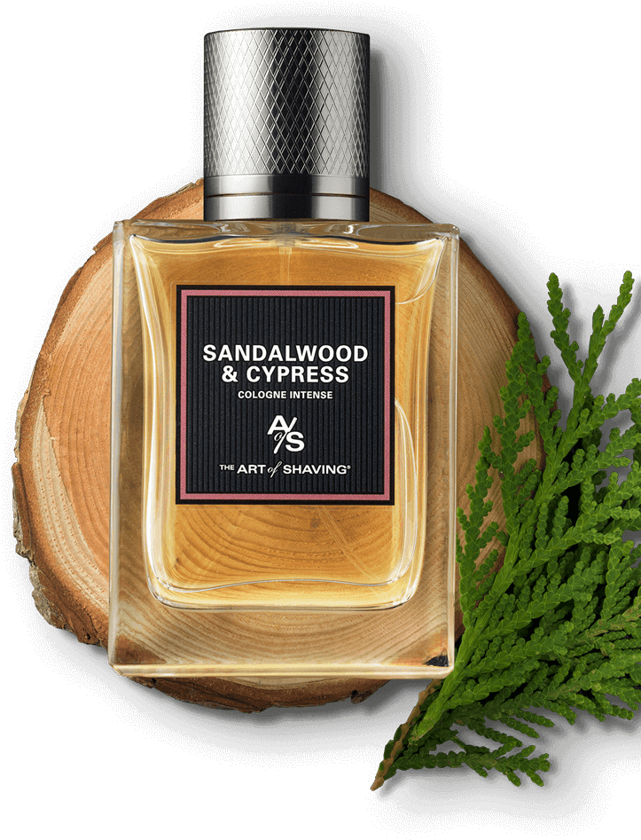 Sandalwood Cypress Cologne Bottle PNG