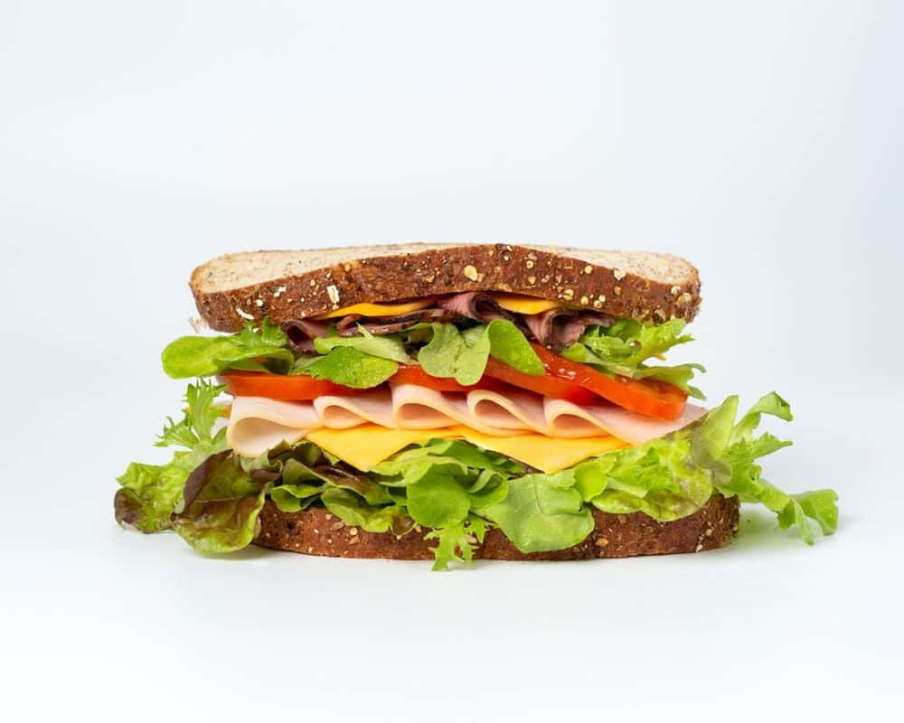 Delicious Sandwich with Fresh Vegetables and Ham