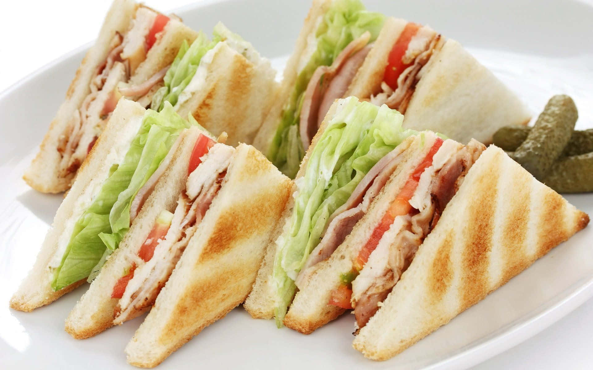 A Plate With Sandwiches On It