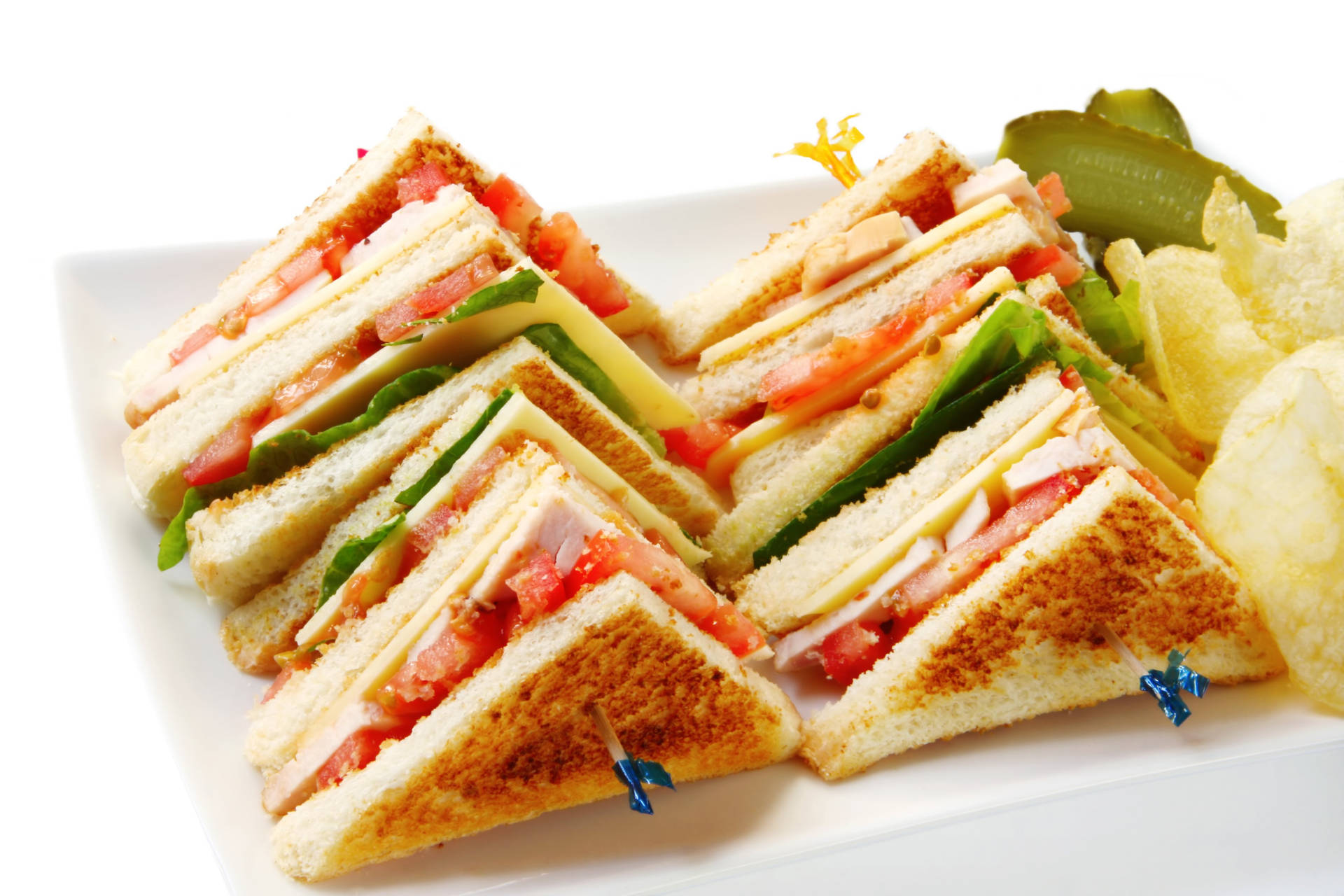 Diverse Sandwich Skewers Displayed Elegantly Wallpaper