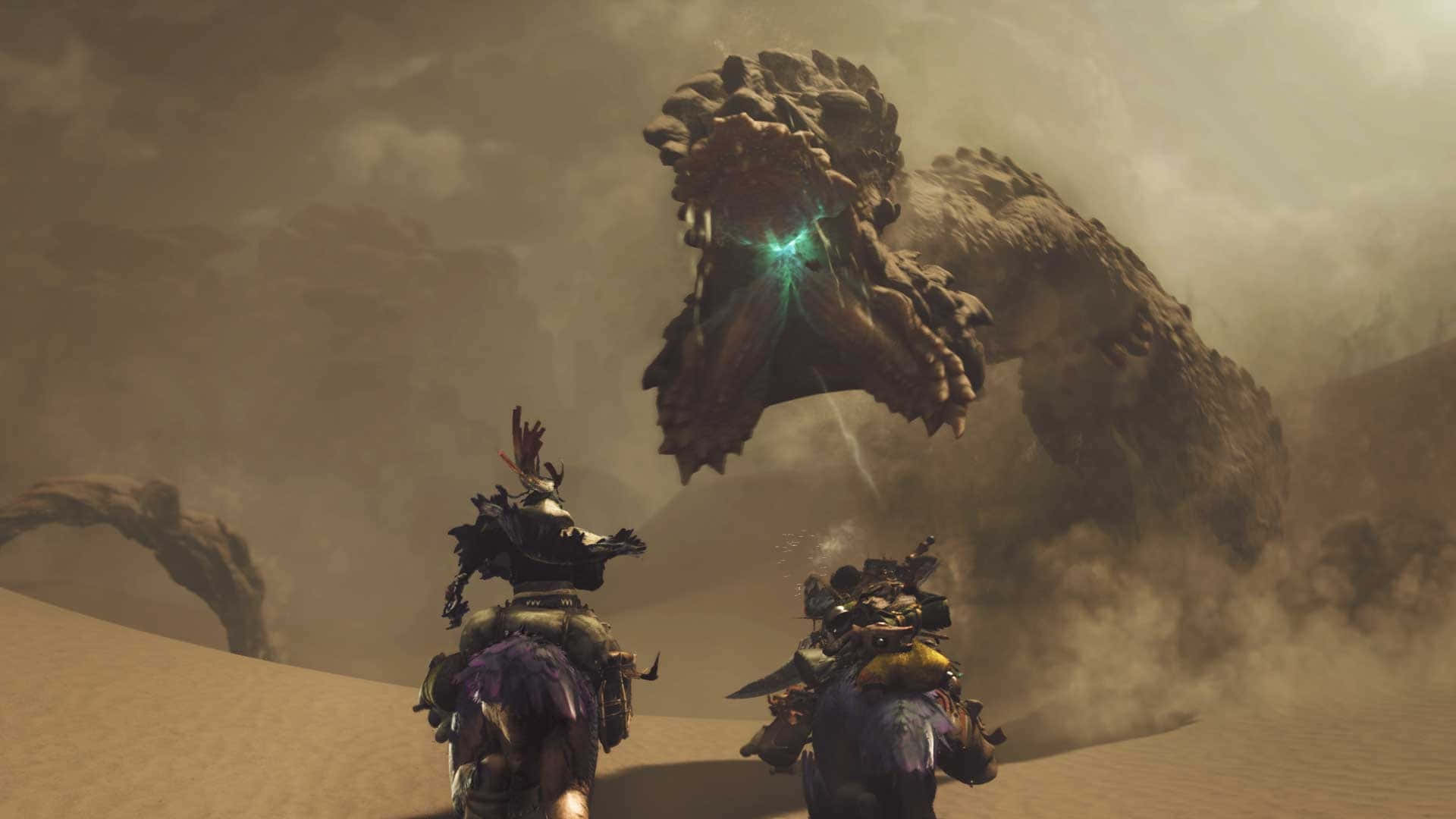 Sandworm Encounter Monster Hunter Wilds Wallpaper