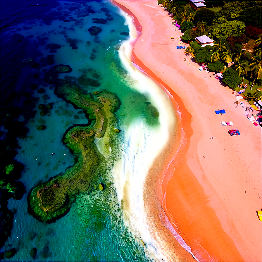 Sandy Beach Aerial View Png 05242024 PNG