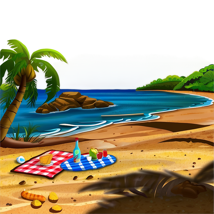 Sandy Beach Picnic Scene Png 74 PNG