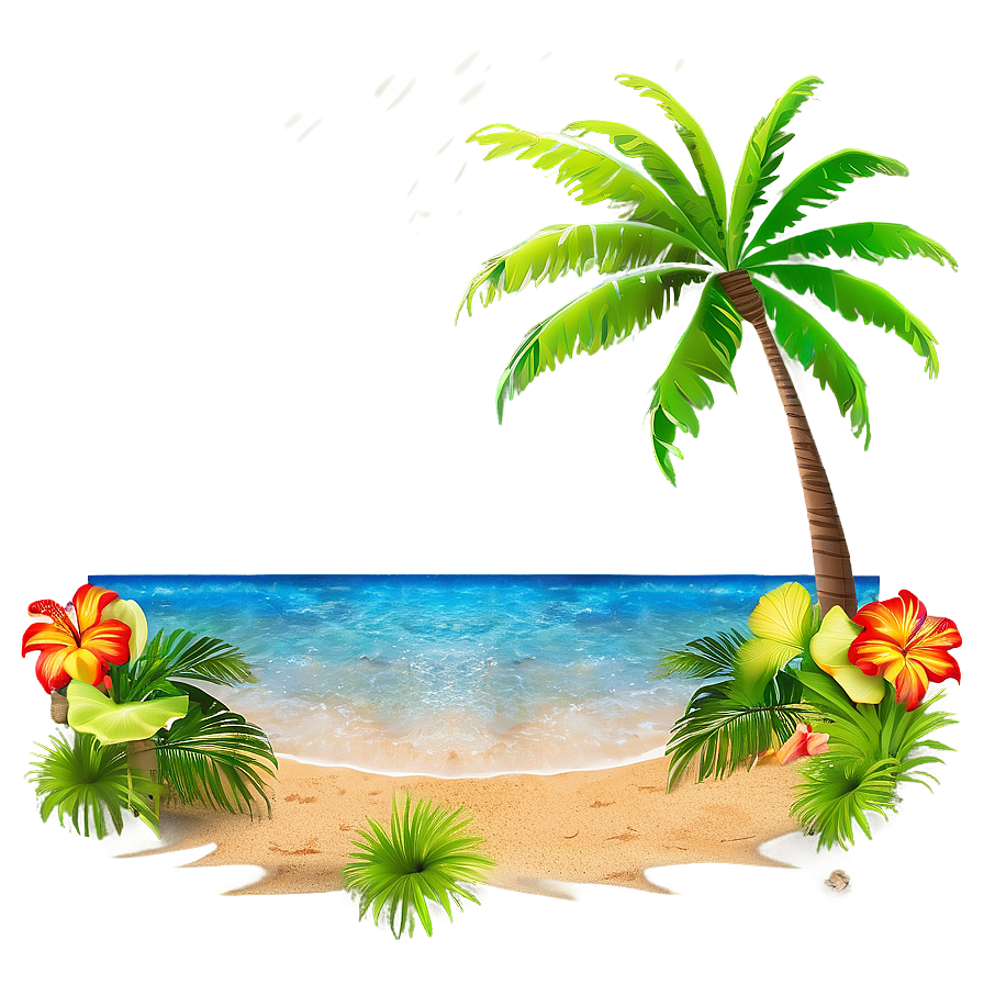 Sandy Beach With Palm Trees Png 97 PNG