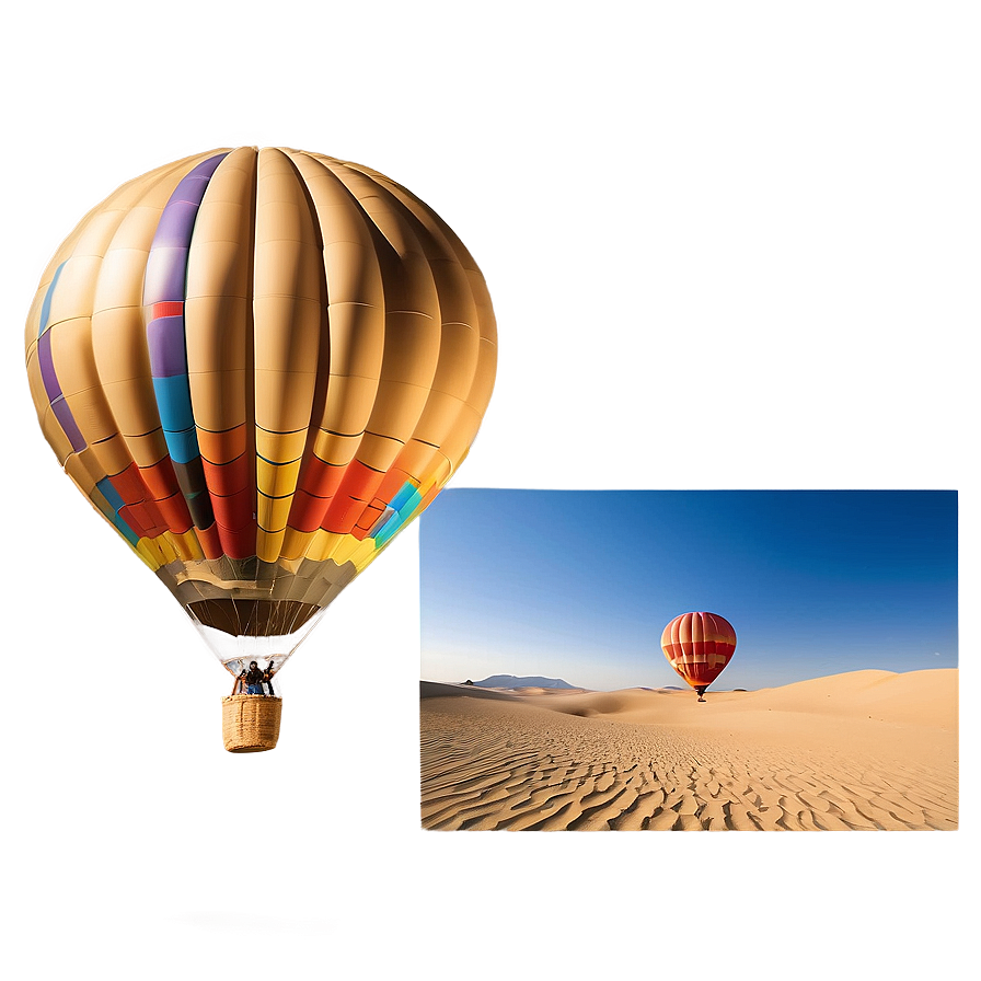 Sandy Desert Hot Air Balloon Png 06242024 PNG