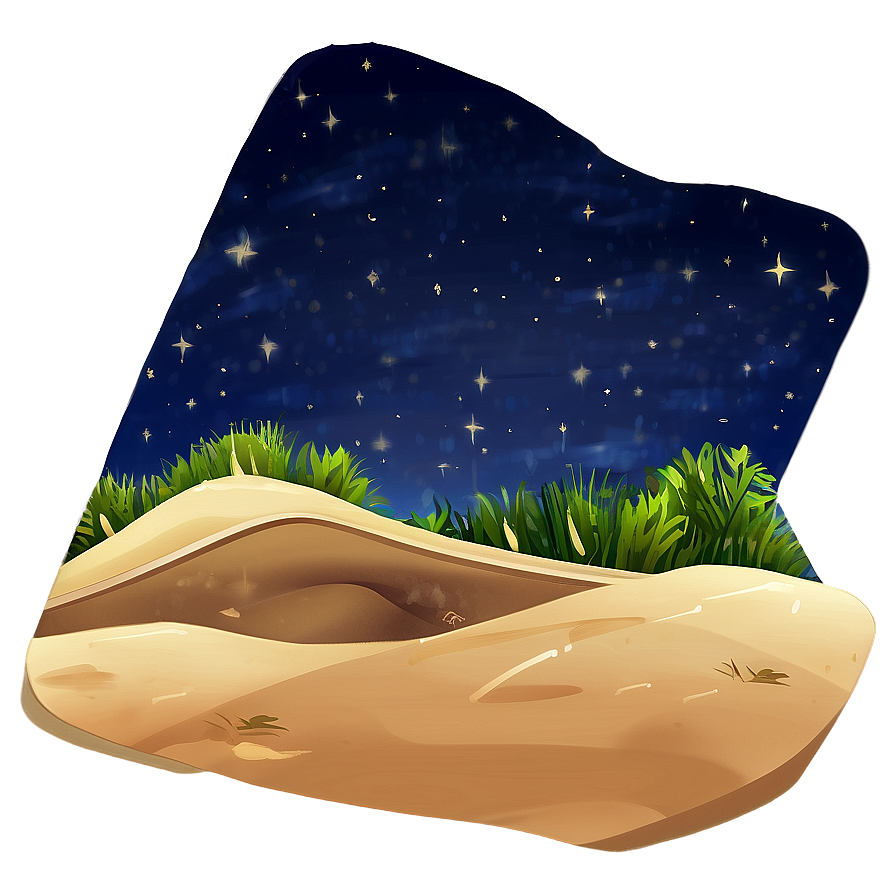 Sandy Dunes Under Starry Sky Png Tkv PNG