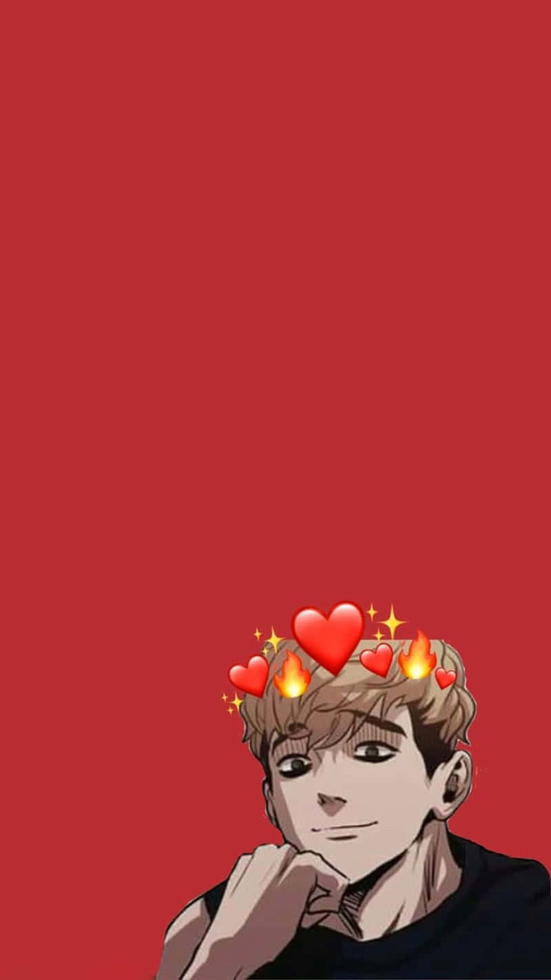Sangwoo With Cute Emojis Wallpaper
