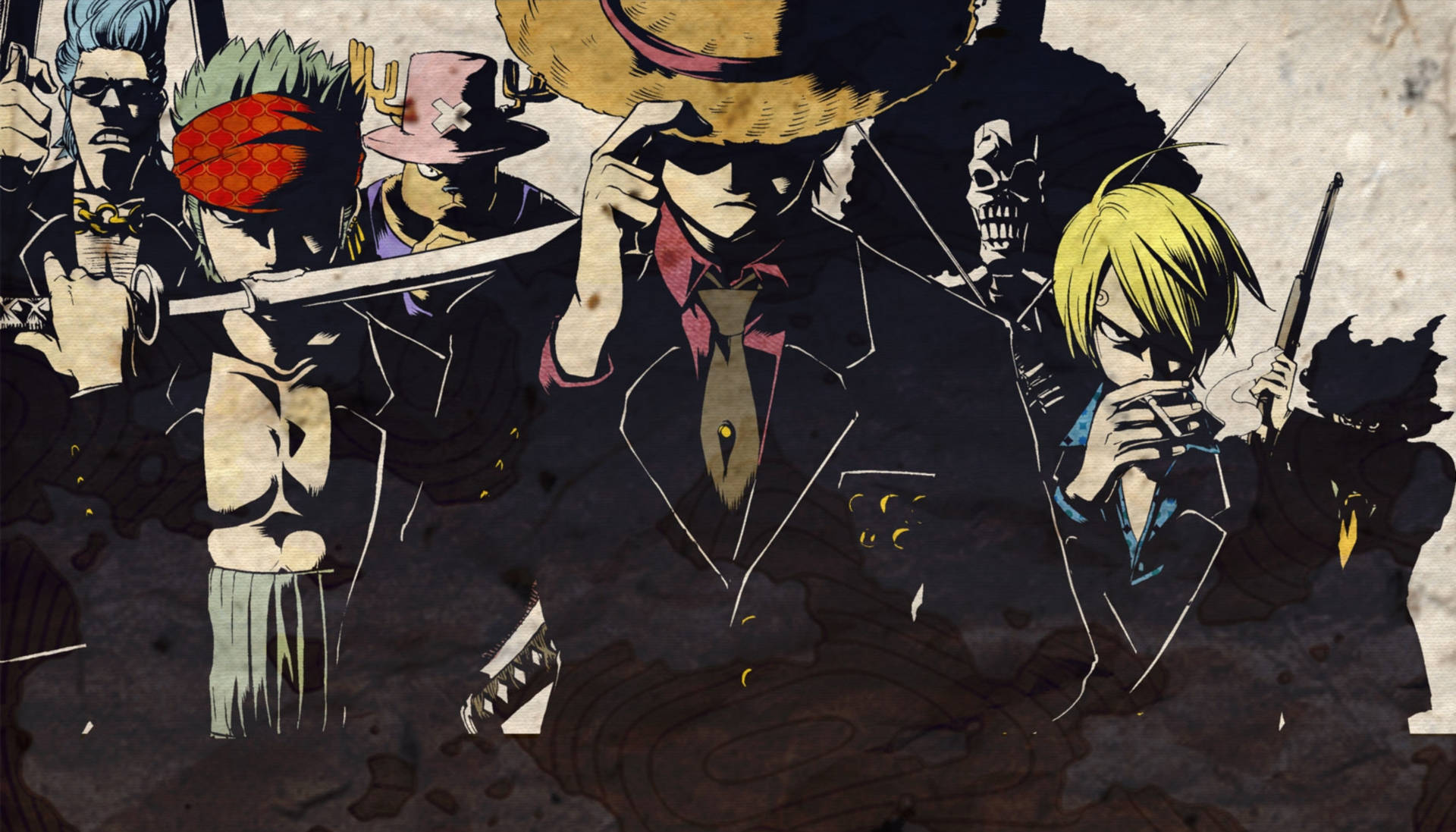 Sanji,der Piratenkoch, Und Seine Freunde In Einer Gefährlichen Situation Wallpaper