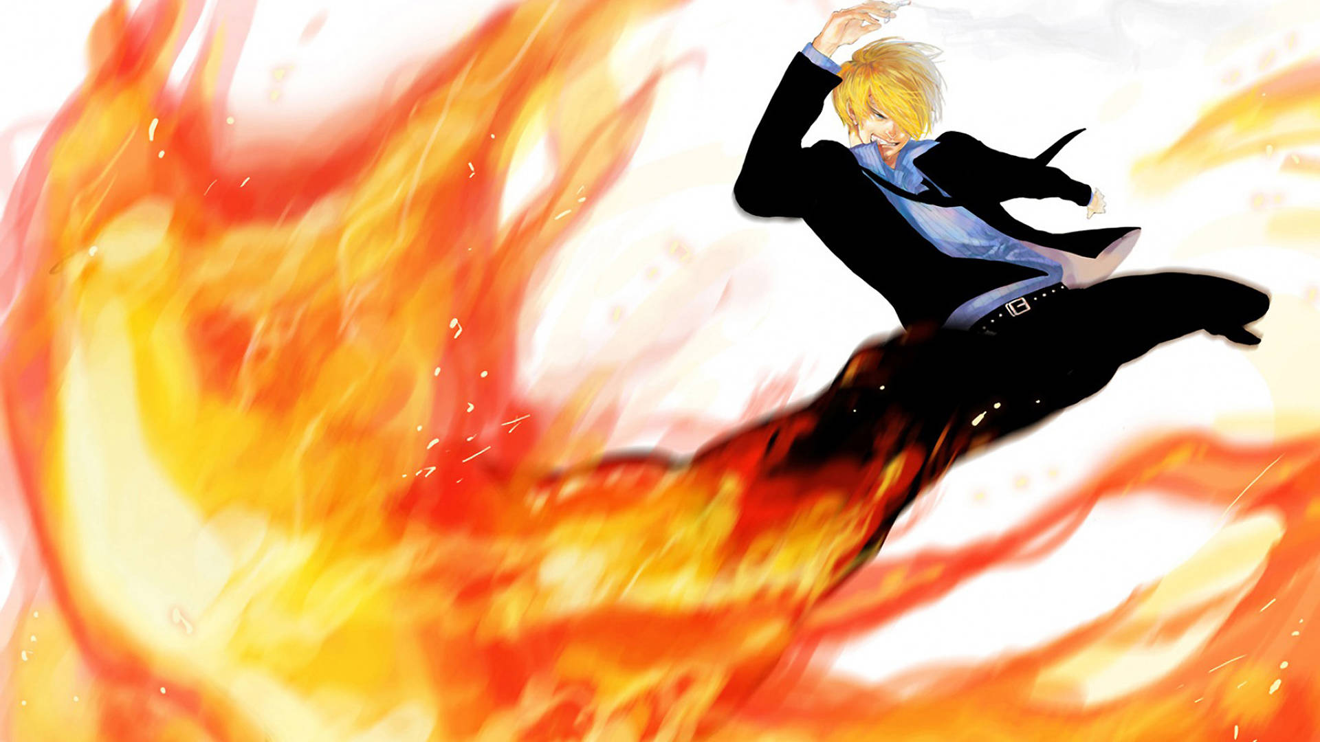 "Sanji in a fiery battle!" Wallpaper