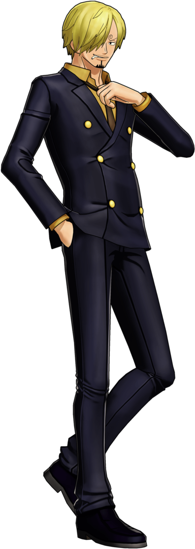 Sanji One Piece Elegant Stance PNG