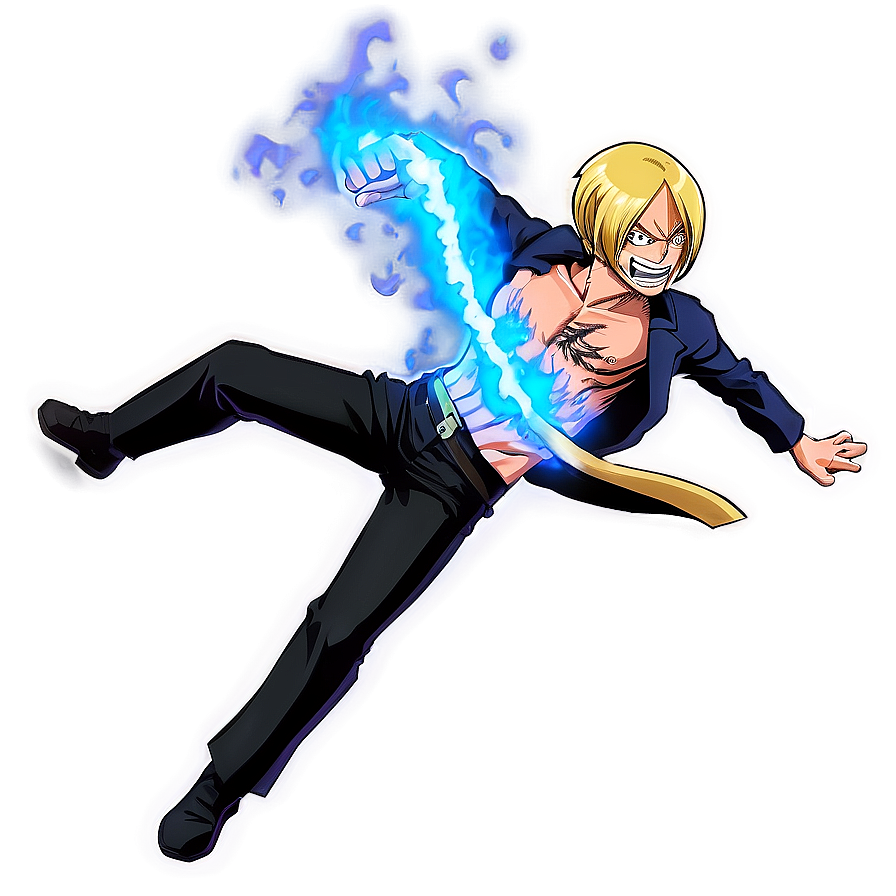 Sanji's Blue Flame Kick Png Bpq43 PNG