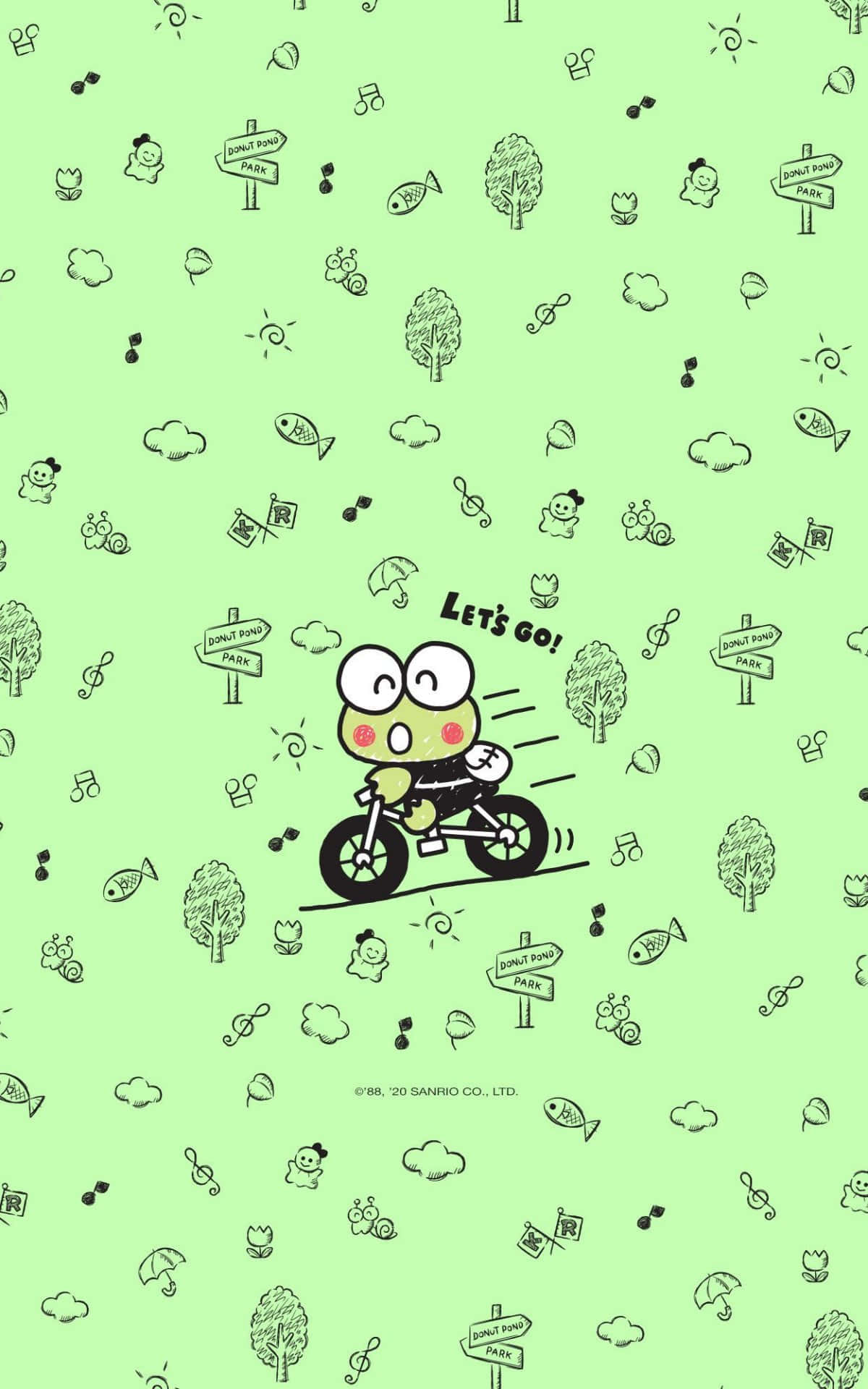 Sanrio Character Biking Adventure Wallpaper