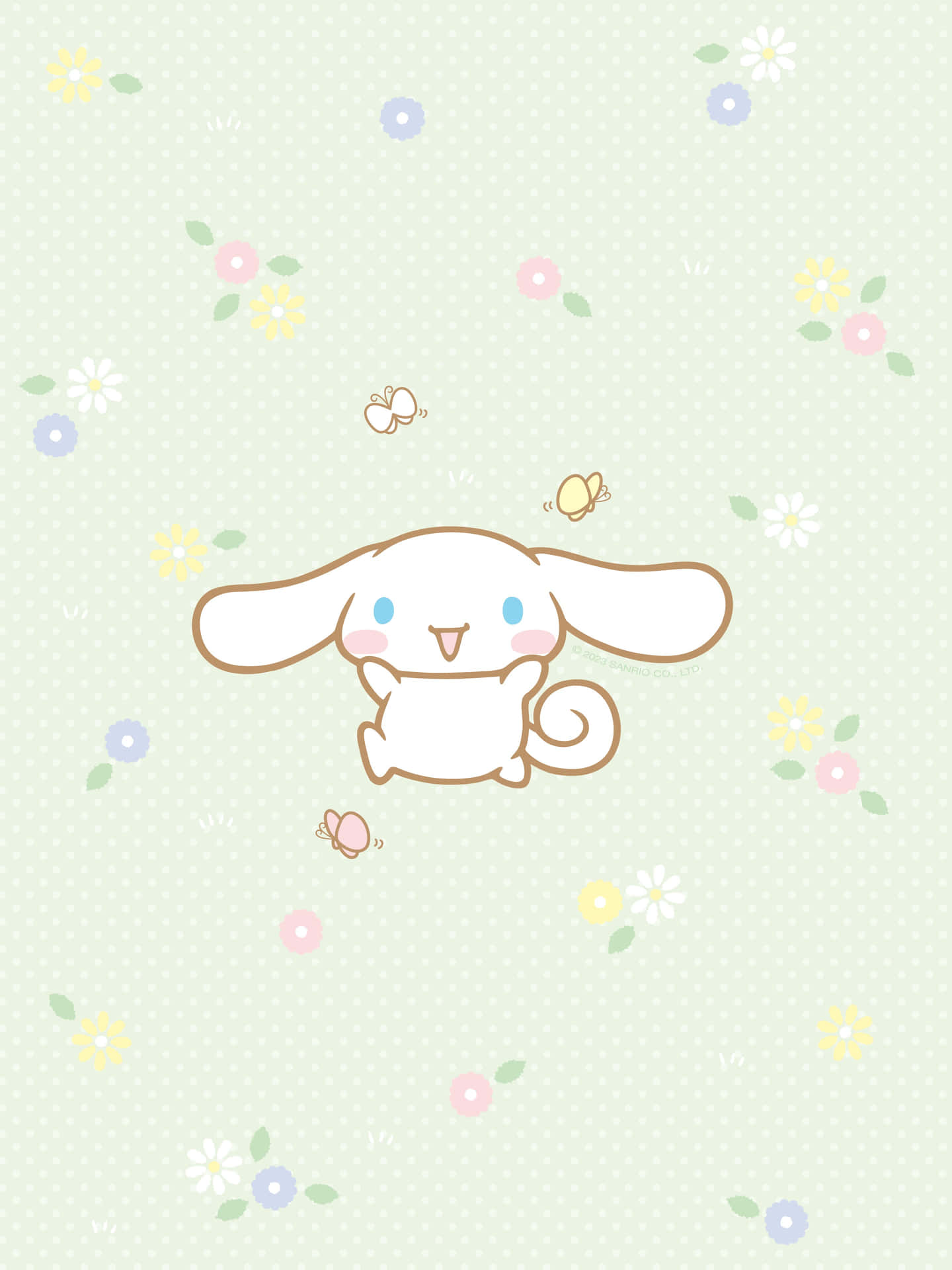 Sanrio Character Green Floral Background Wallpaper
