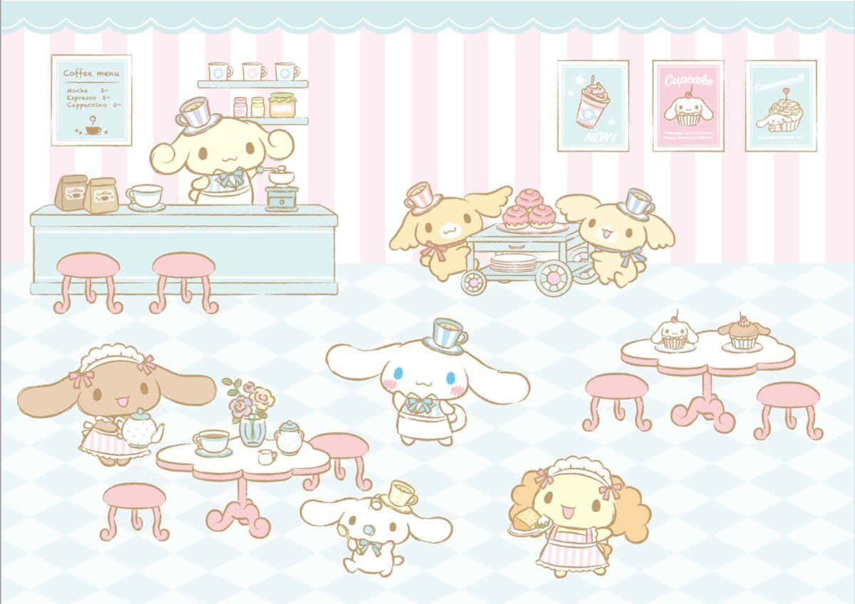 Perkumpulan Karakter Sanrio Di Kafe Wallpaper