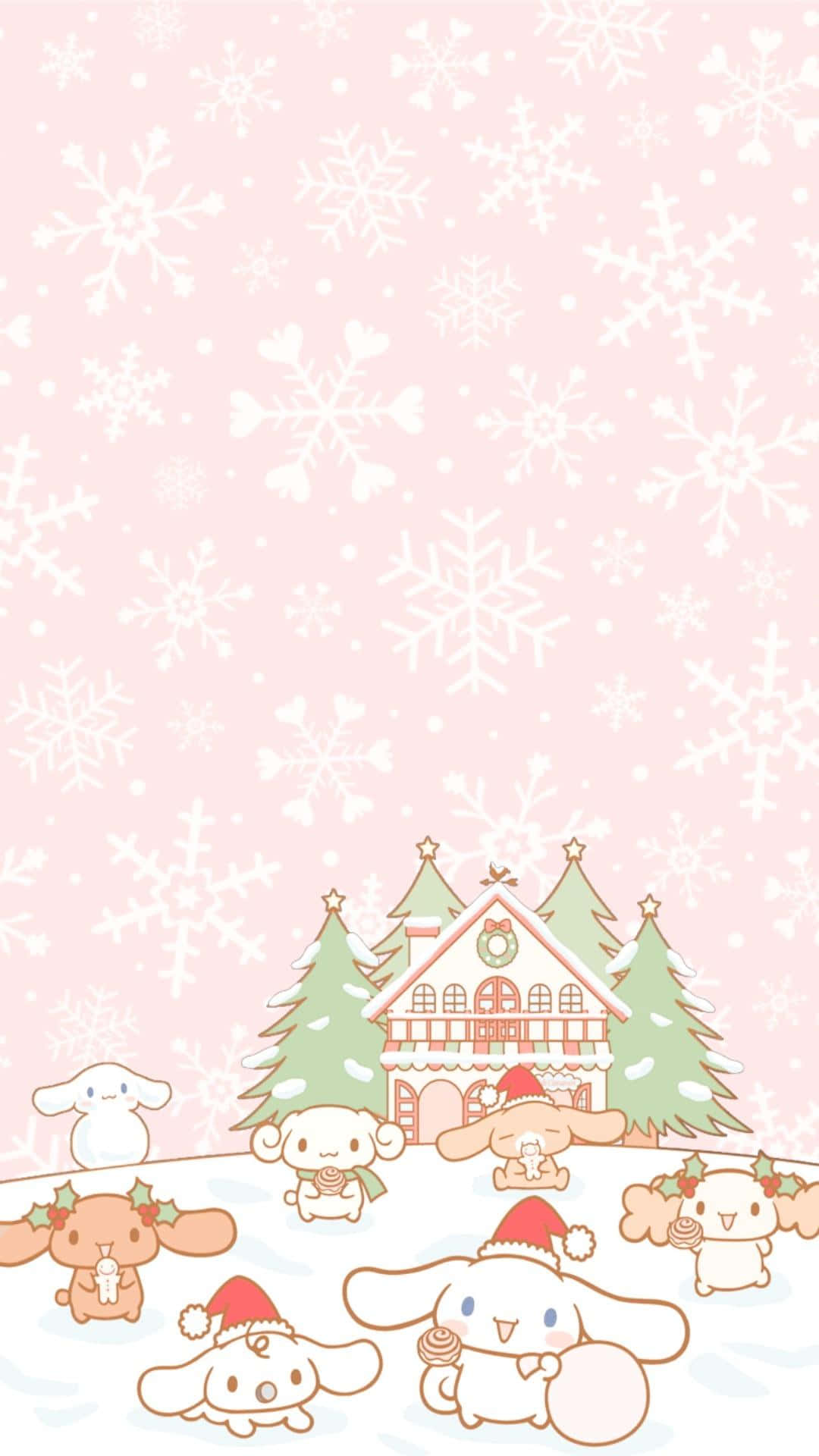 Sanrio Characters Celebrating Christmas Wallpaper