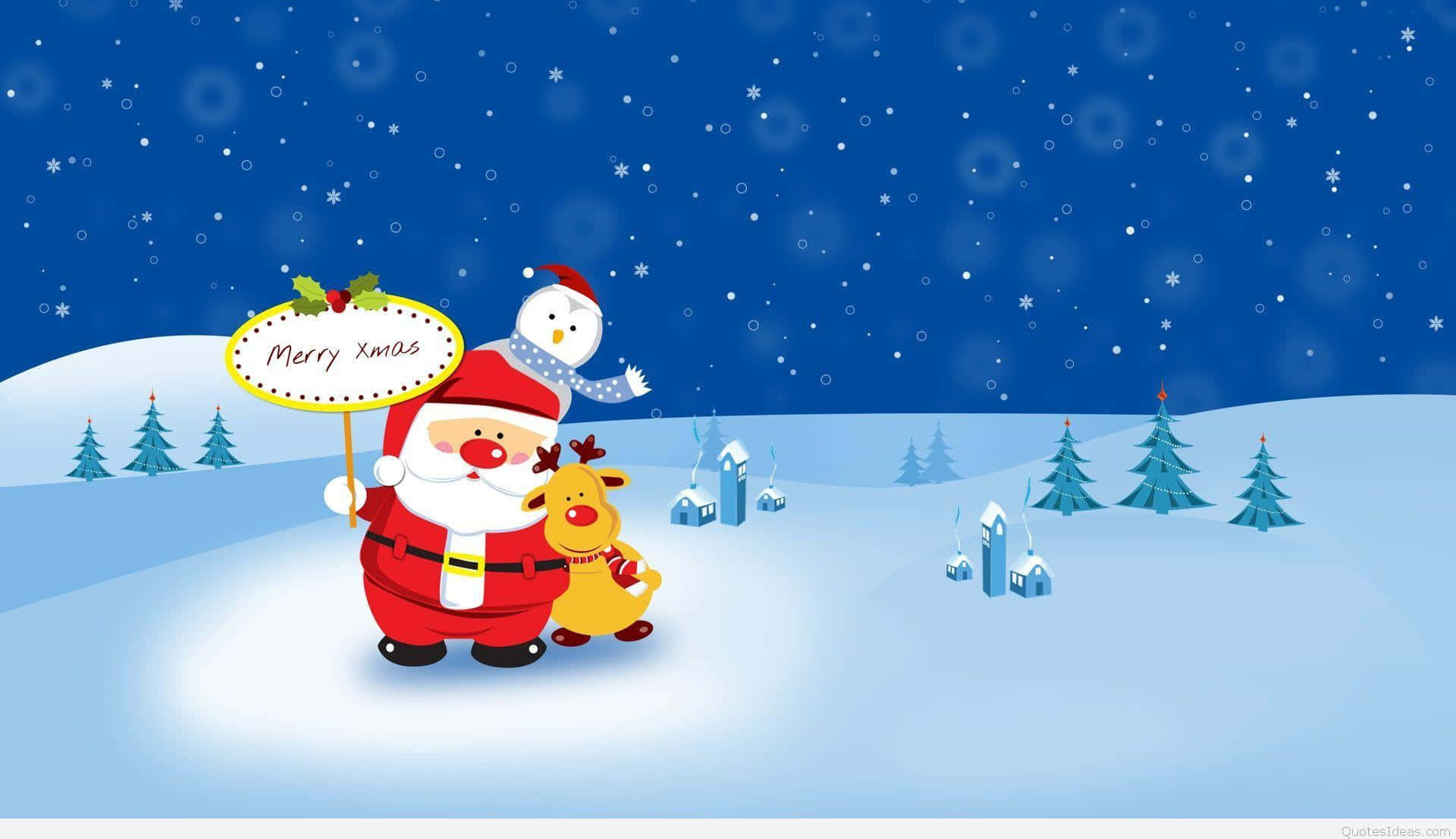 Sanrio Characters Celebrating Christmas Wallpaper