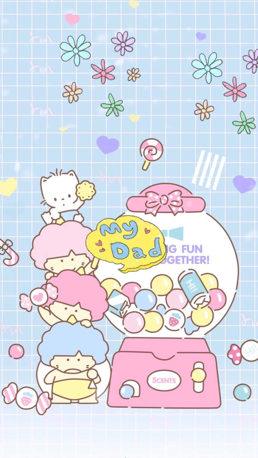 Sanrio Characters Celebrating Fatherhood Wallpaper