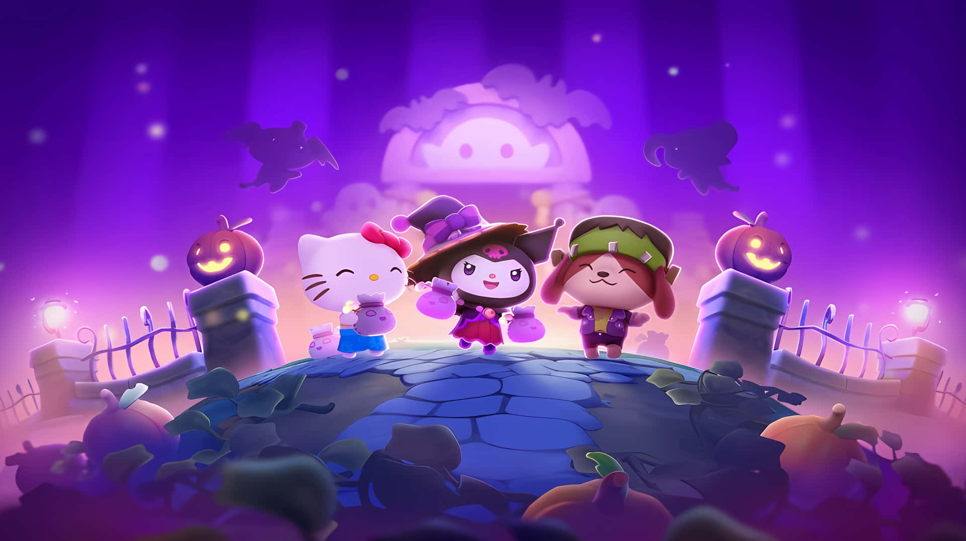 Sanrio Characters Celebrating Halloween Wallpaper