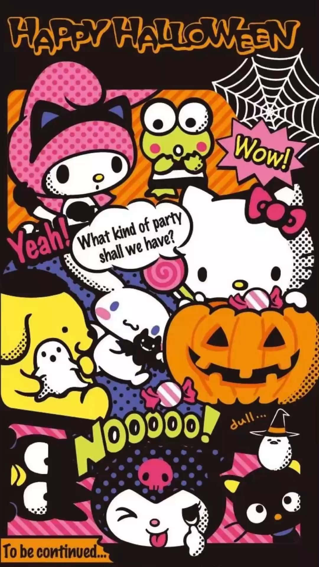 Sanrio Characters Celebrating Halloween Wallpaper