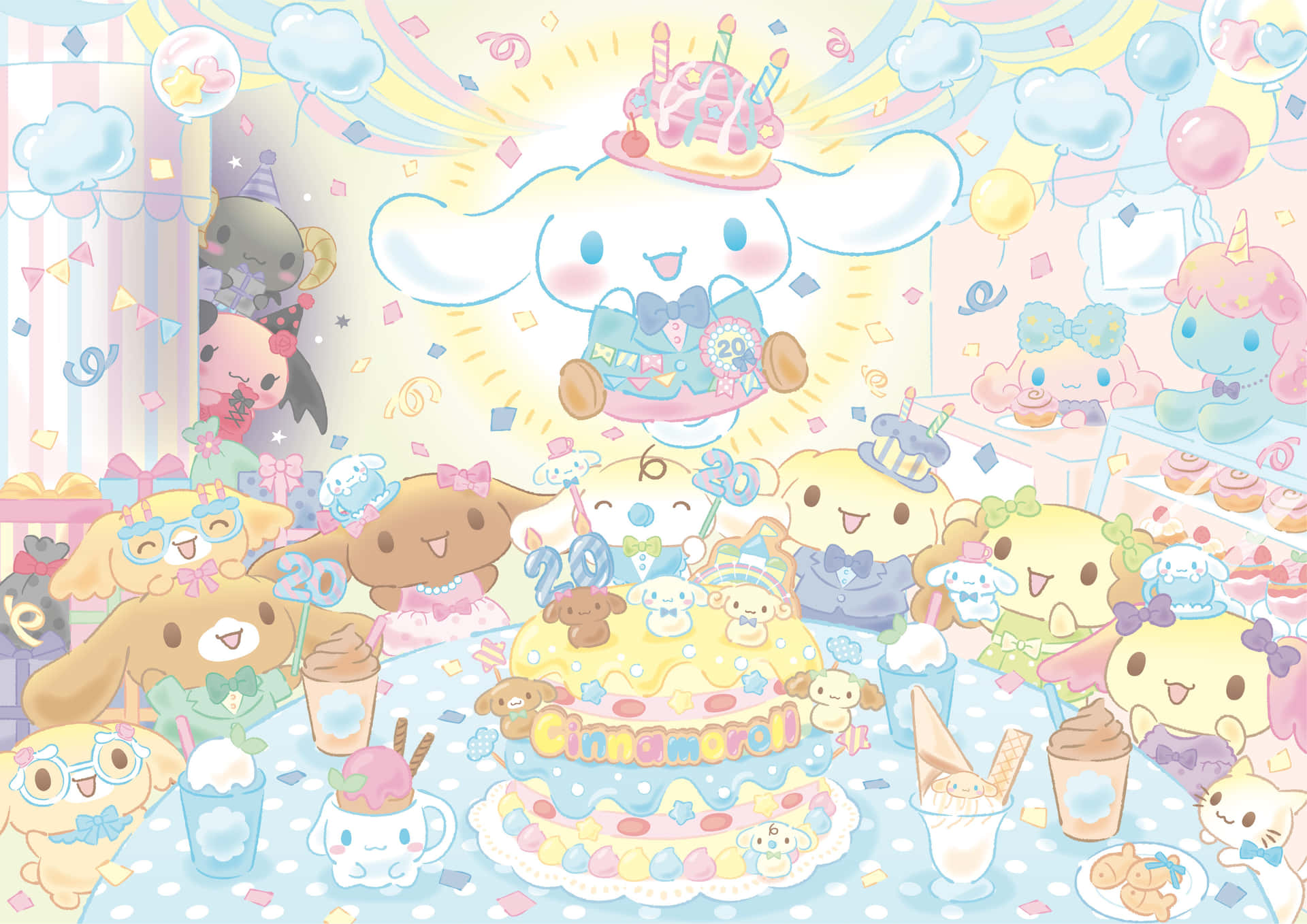 Sanrio Personages Viering Achtergrond