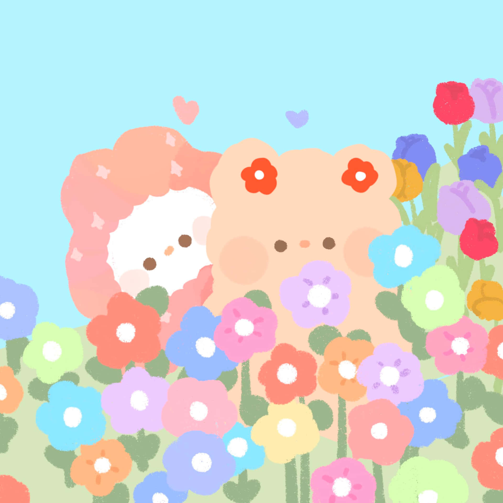 Sanrio Personages Bloemenparadijs Achtergrond