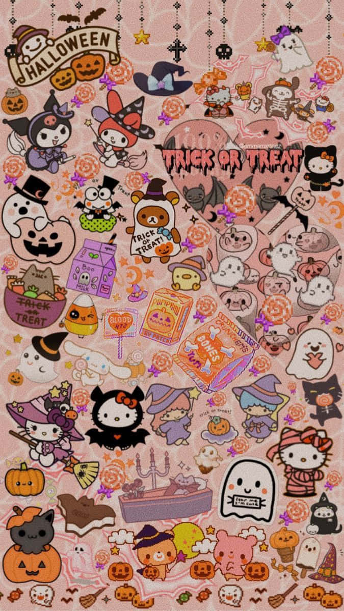 Sanrio Characters Halloween Celebration Wallpaper