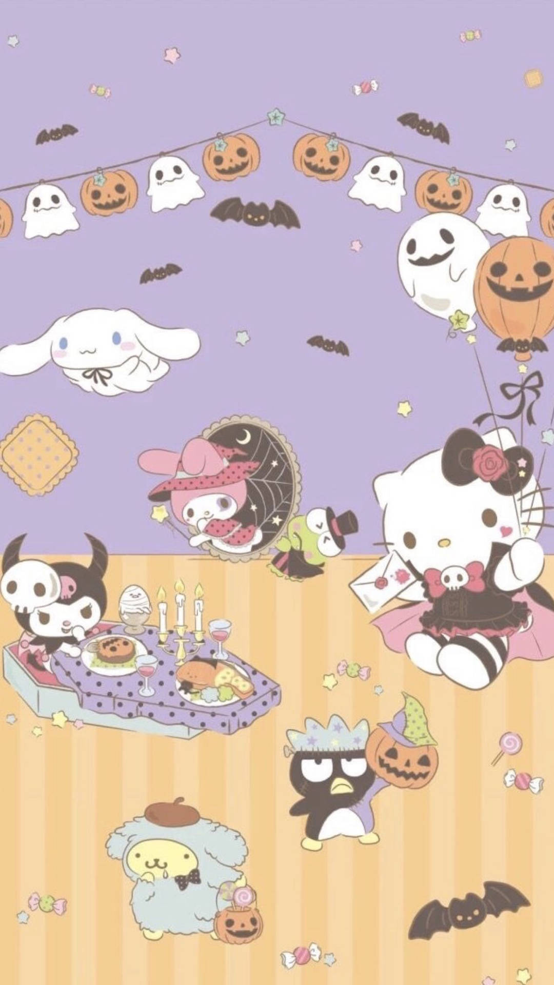 Sanrio Characters Halloween Party Wallpaper