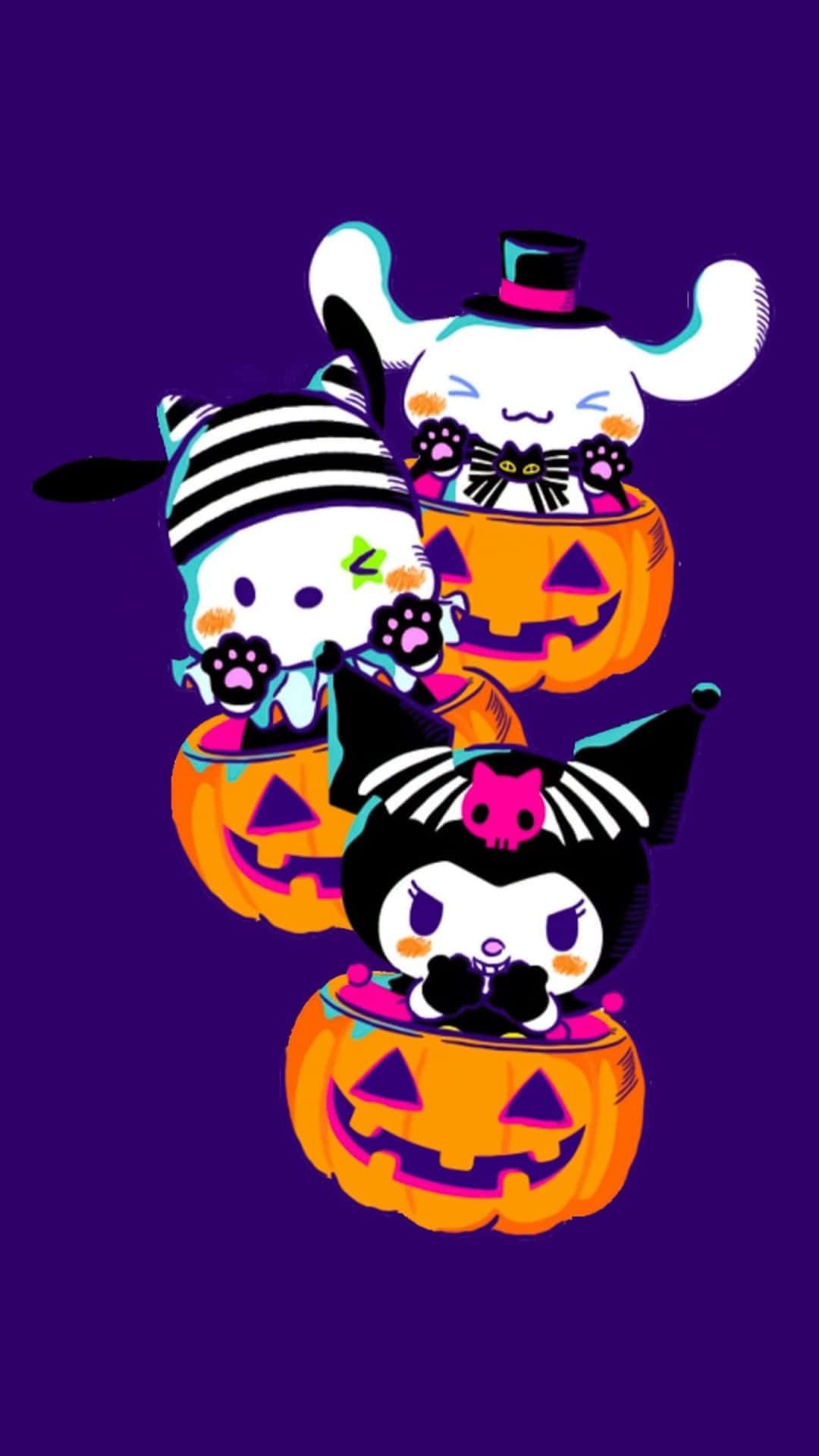 Sanrio_ Characters_ Halloween_ Pumpkins Wallpaper