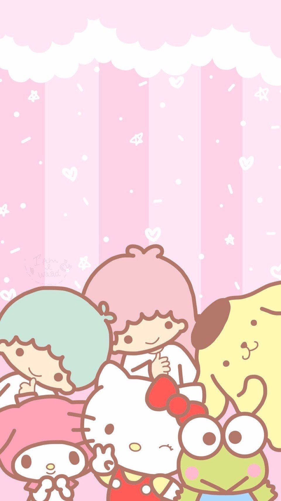 Sanrio Characters In Pink Wallpaper