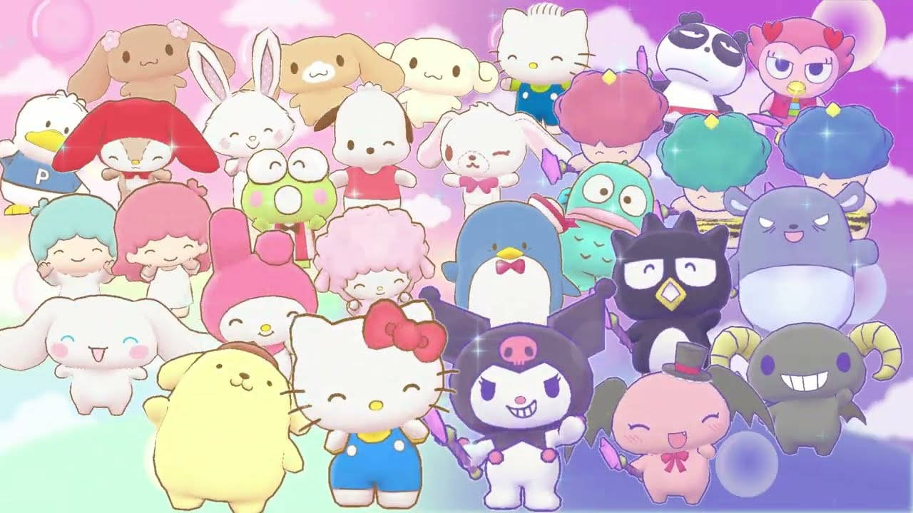 Sanrio Characters In The Pink Sky Wallpaper