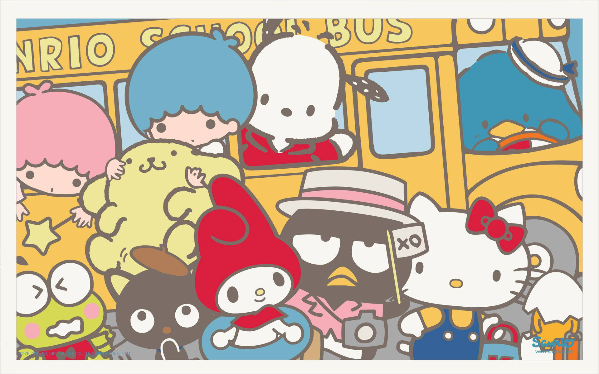 Sanrio Characters On The Bus Wallpaper
