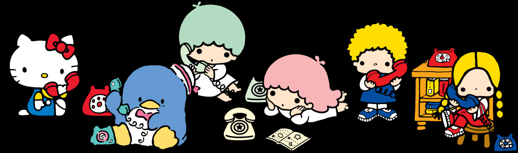 Sanrio Characters Phone Call PNG