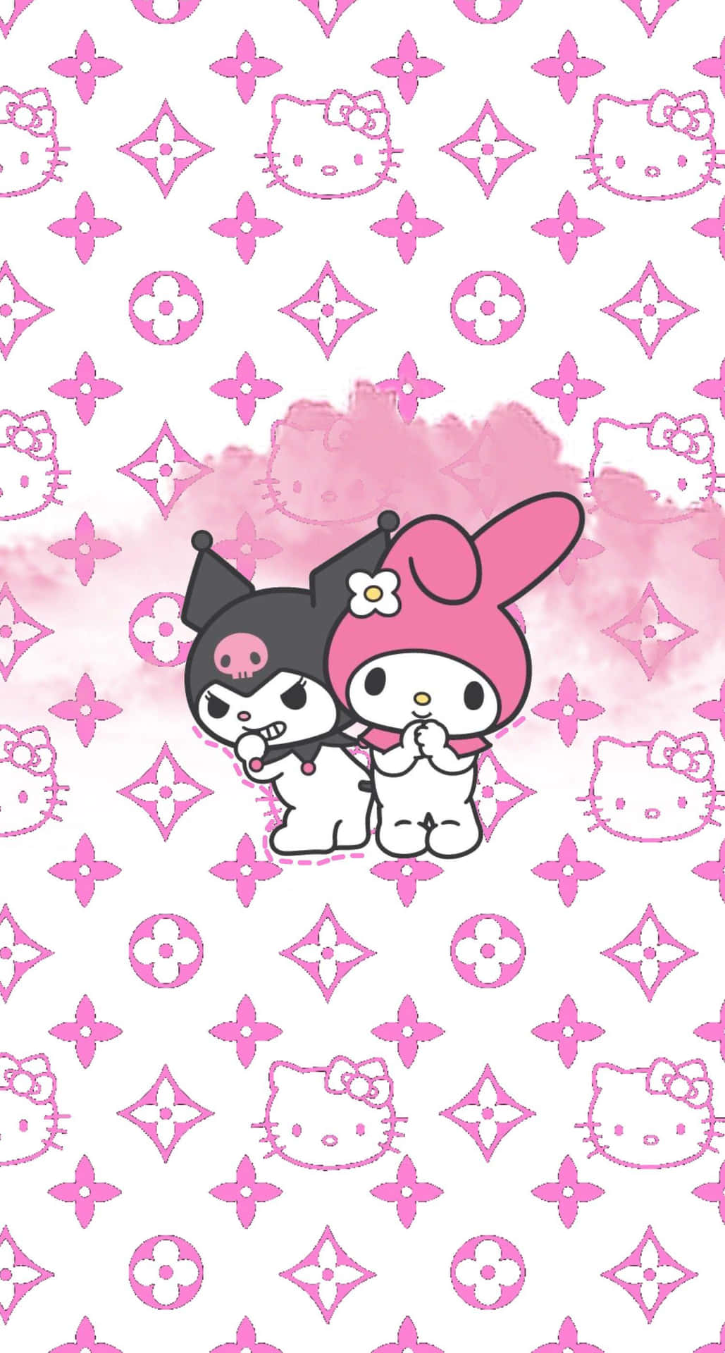Sanrio Characters Pink Background Wallpaper Wallpaper