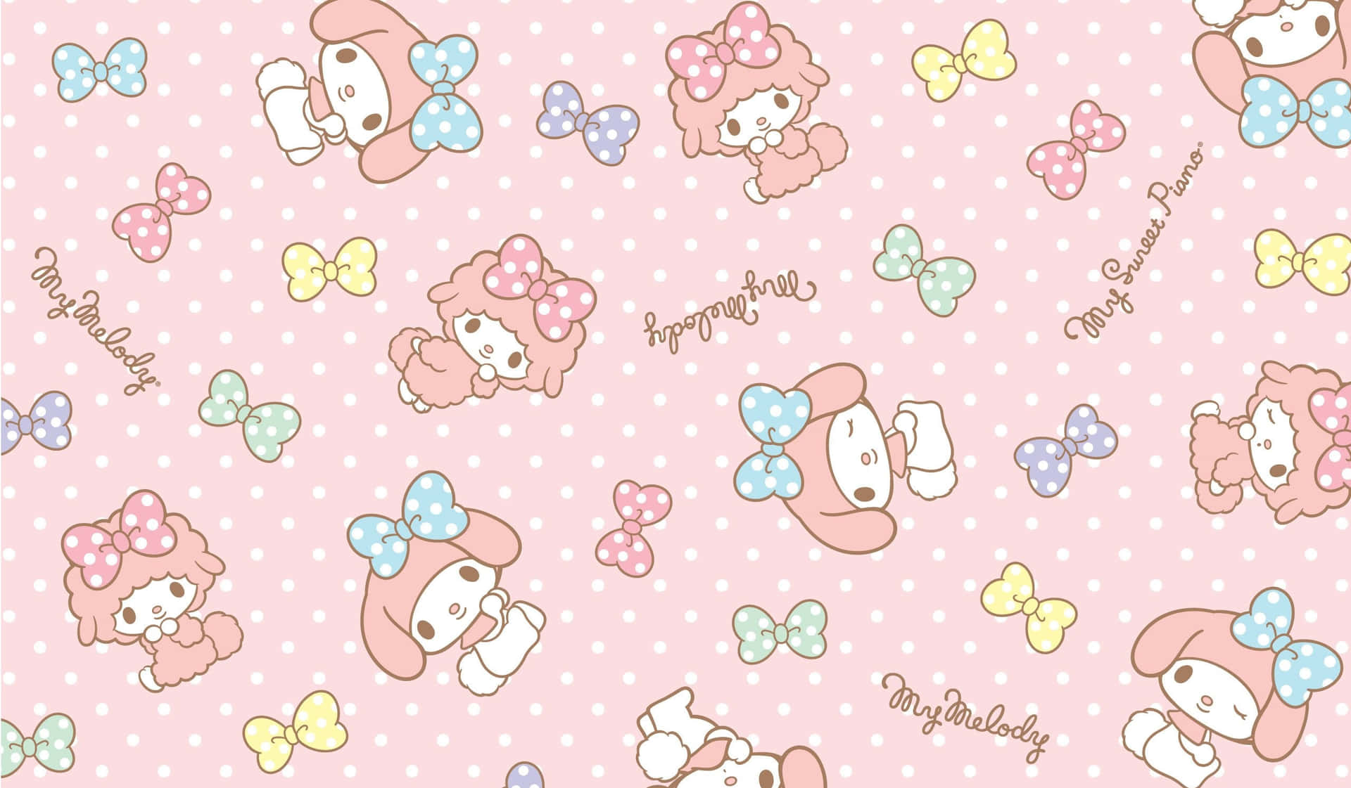 Sanrio Characters Polka Dot Pattern Wallpaper