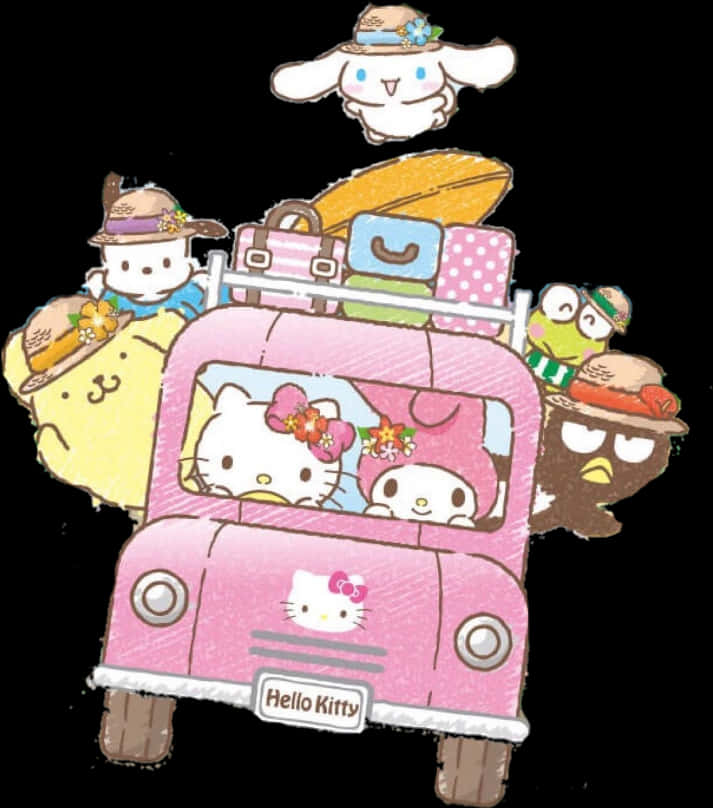 Sanrio Characters Road Trip Adventure PNG