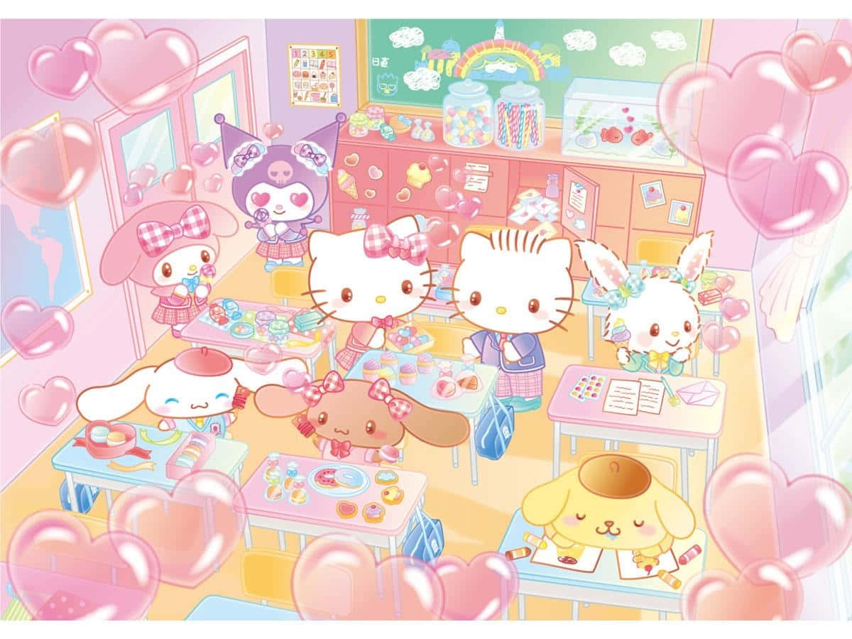 Sanrio Characters School Celebration Wallpaper